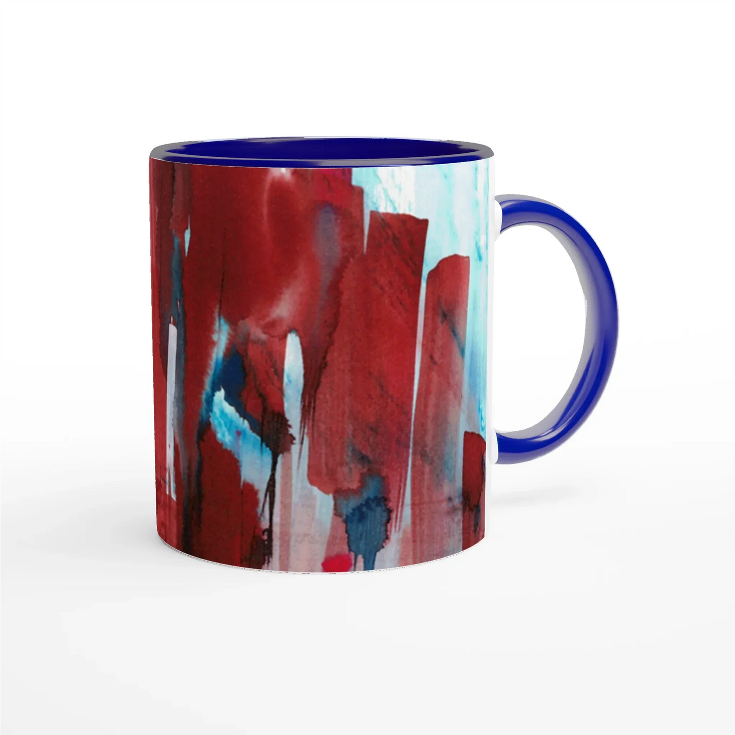 Mug Céramique Blanc 325ml Intérieur Coloré - Crimson Tower Personnalisable - Laure Leprince - Artiste Peintre