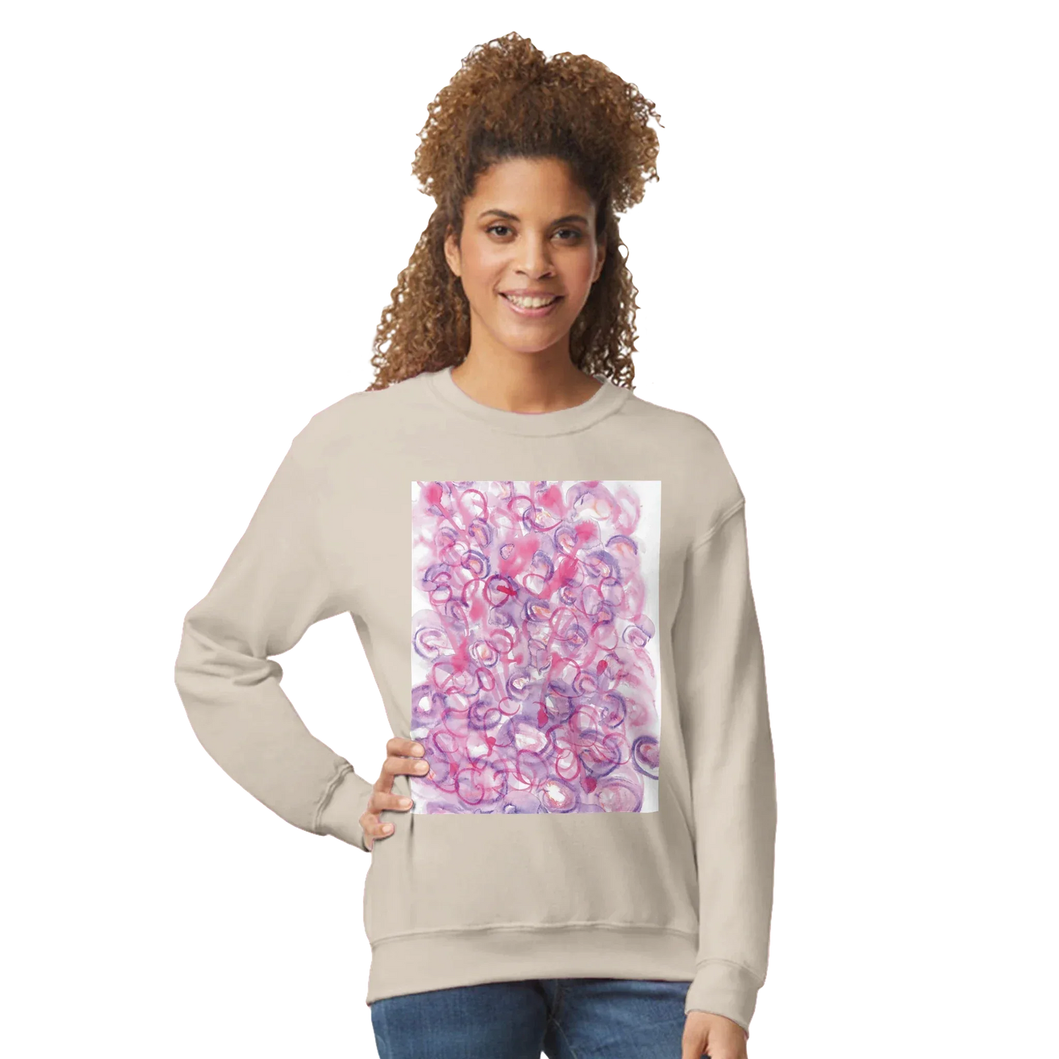 Sweatshirt Unisexe Classique Floraison intime– Impression Artistique Multicolore - Laure Leprince - Artiste Peintre