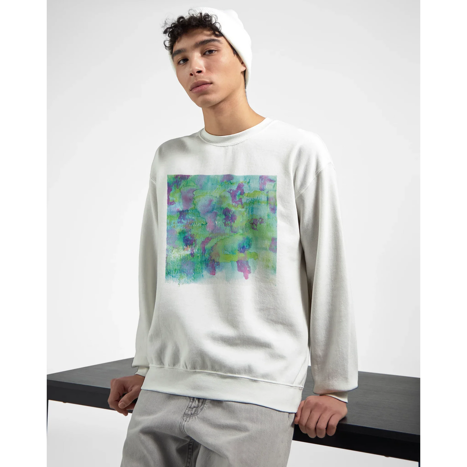 Sweatshirt Unisexe Classique Eclosions Sauvages – Impression Artistique Multicolore | Premium Cotton Blend - Laure Leprince - Artiste Peintre