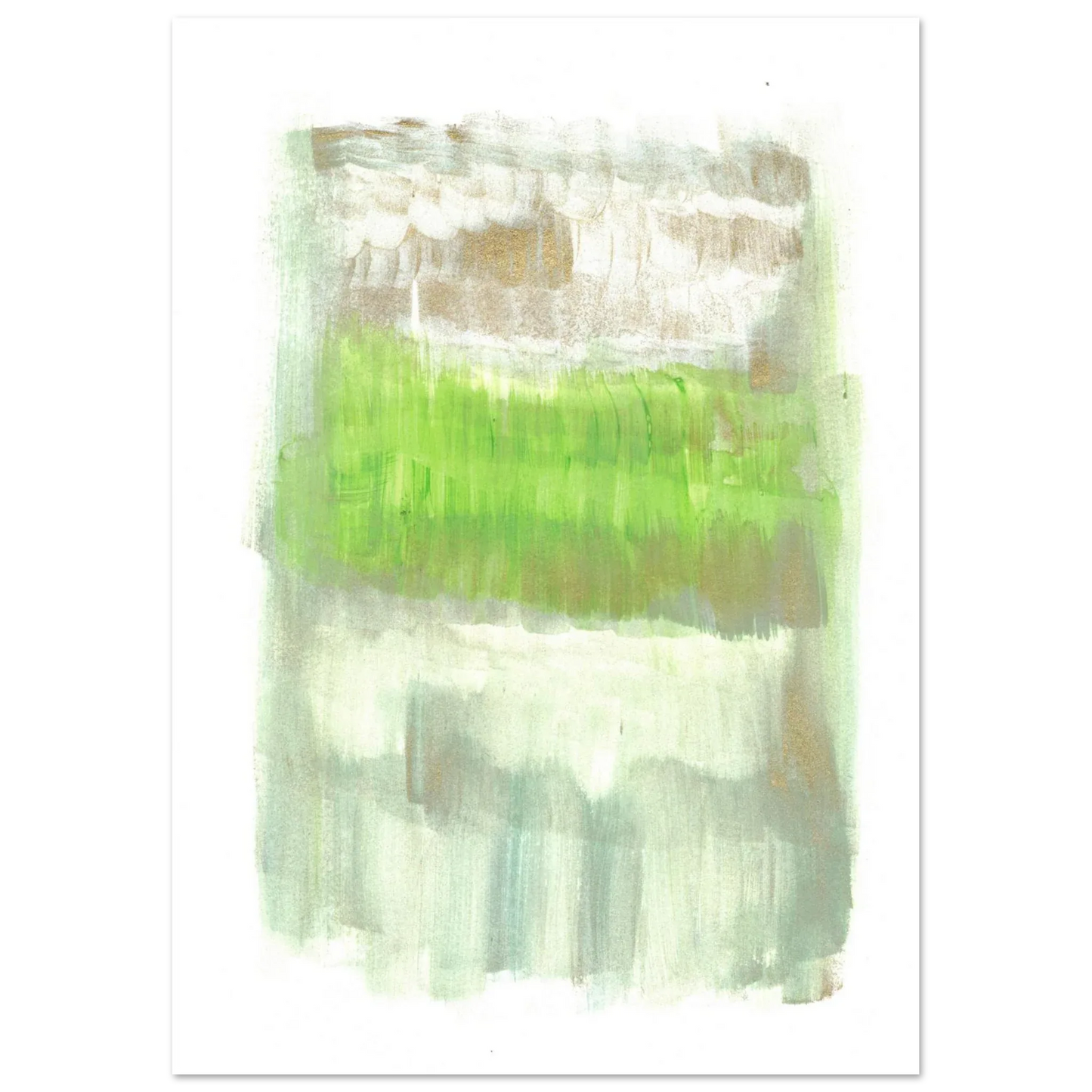 Abstract Spring Meadow with Gold Shimmer - Premium Matte Paper Poster RDJ3-1 - Laure Leprince - Artiste Peintre