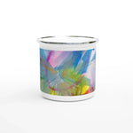 Mug en émail blanc 35 cl Crystal Bloom – Léger, vintage et résistant - Laure Leprince - Artiste Peintre