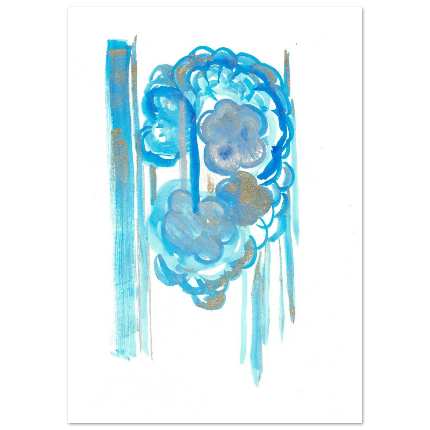 Premium Matte Paper Poster Aquarelle Originale RDJ3-18 - Laure Leprince - Artiste Peintre