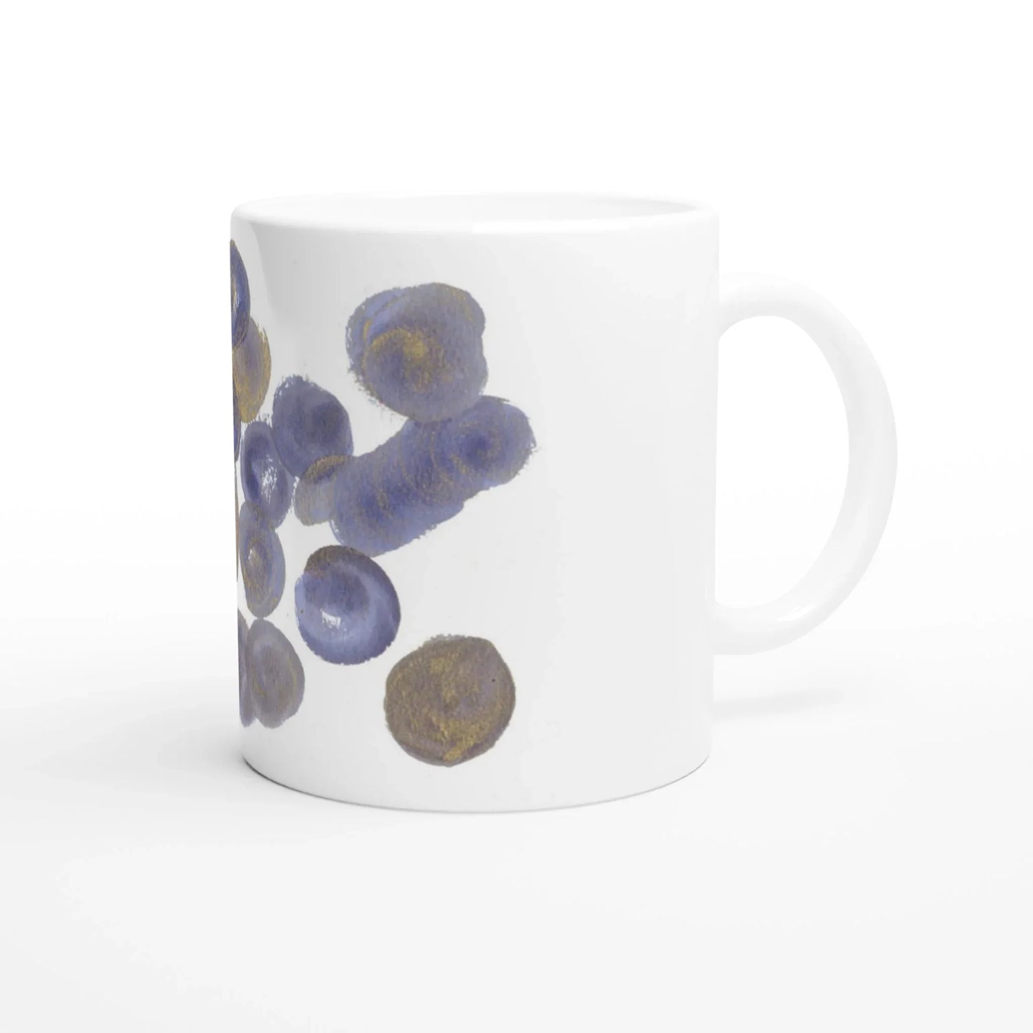 Mug en céramique blanche 325 ml Sphères – Élégance, sécurité et durabilité - Laure Leprince - Artiste Peintre