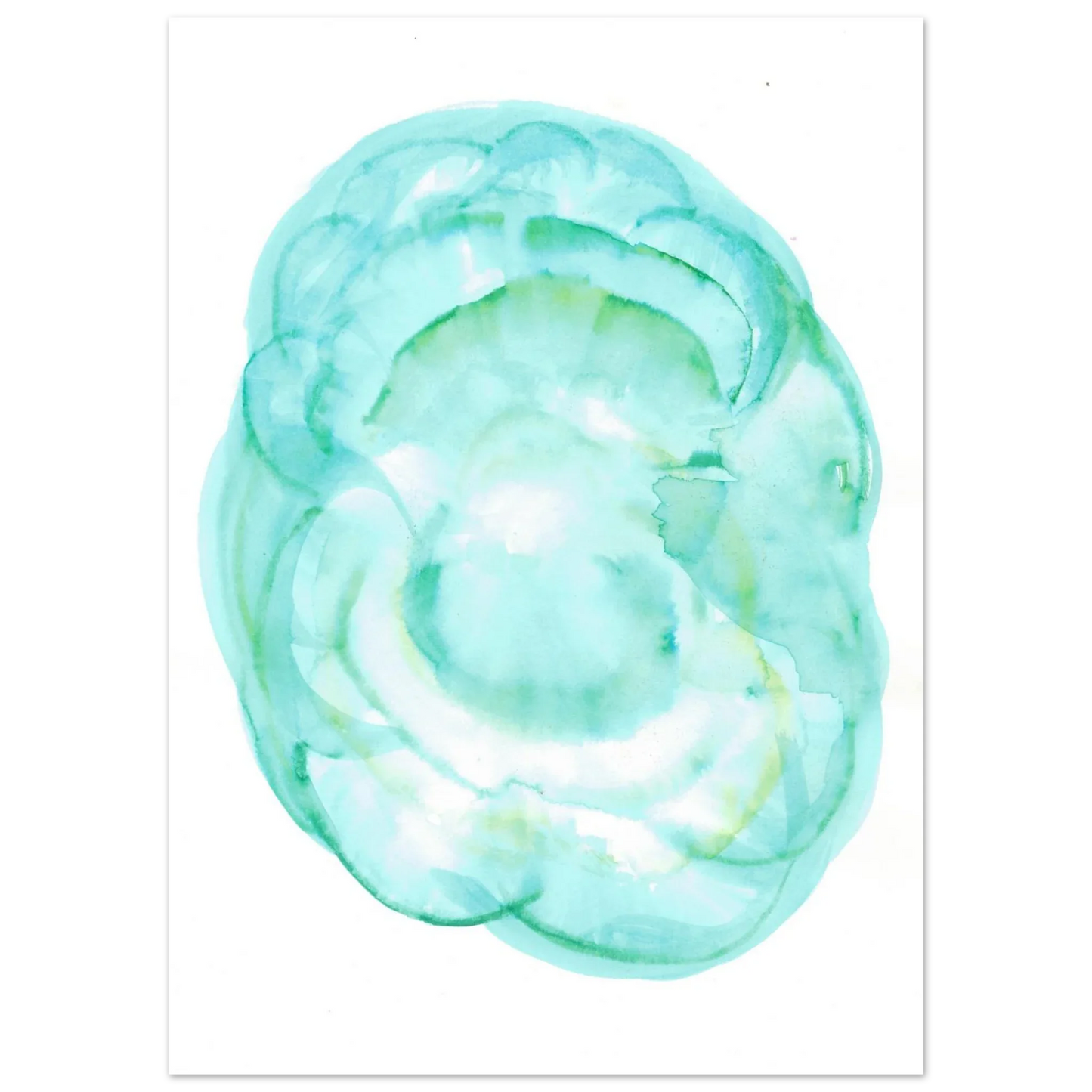 Oceanic Dream Premium Matte Poster - Serene Teal & Green Abstract Watercolor Art - Laure Leprince - Artiste Peintre
