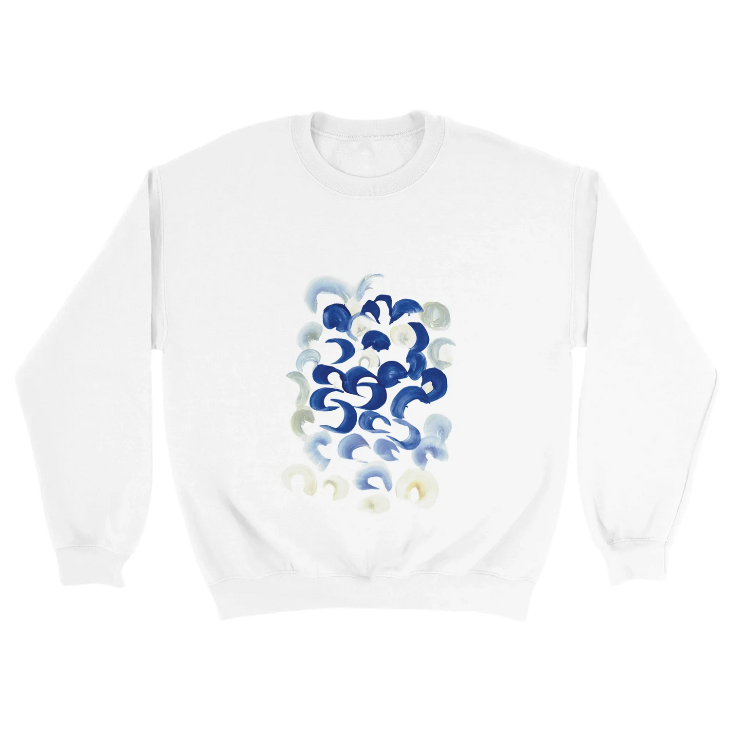 Sweatshirt Unisexe Classique Blue Swirls – Impression Artistique Multicolore - Laure Leprince - Artiste Peintre