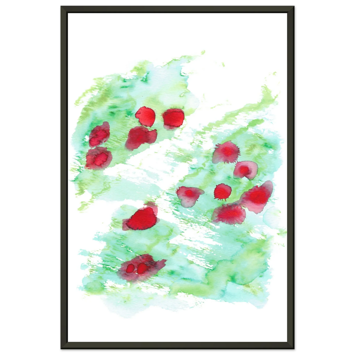 Classic Semi-Glossy Paper Metal Framed Poster Eclats Rouges - Laure Leprince - Artiste Peintre
