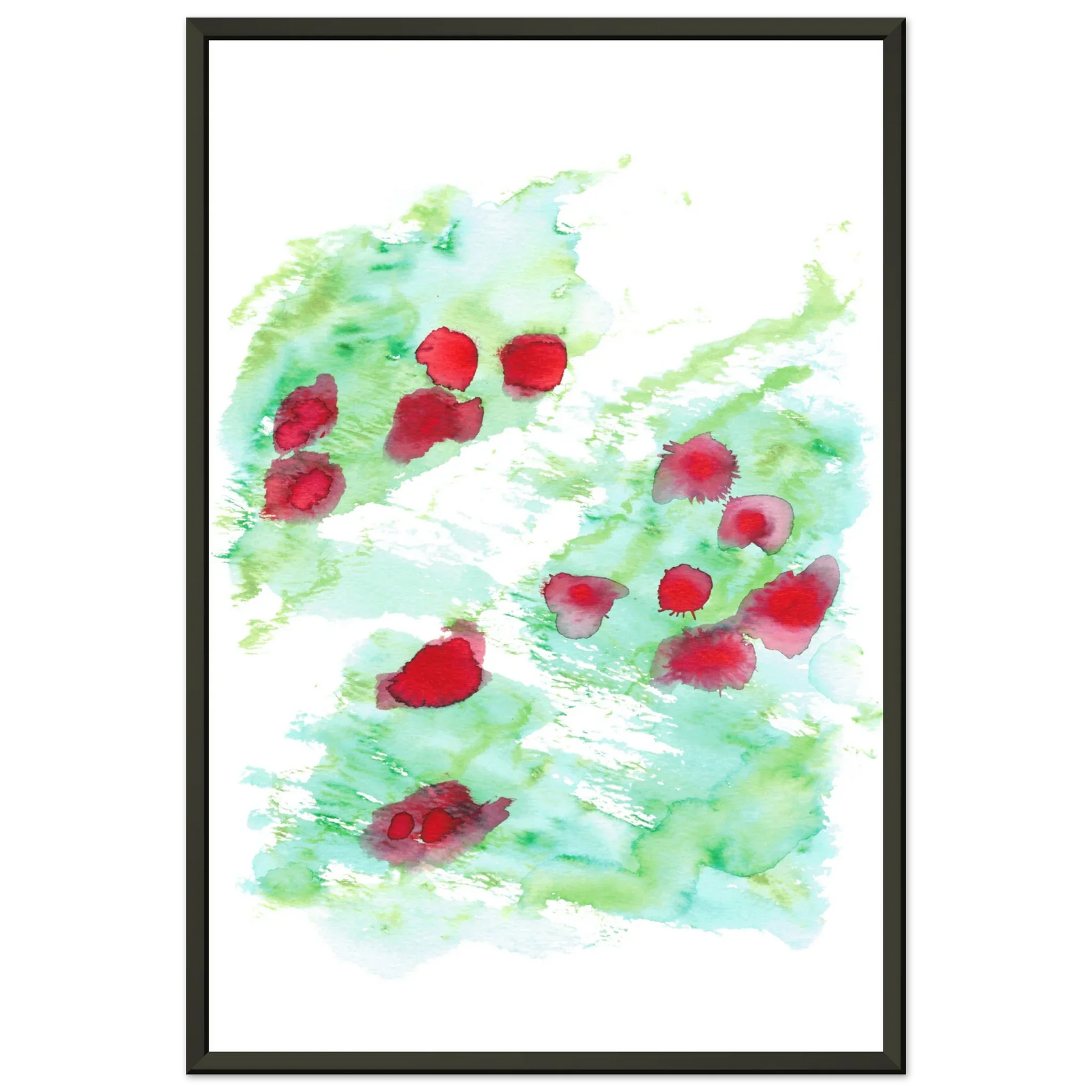 Classic Semi-Glossy Paper Metal Framed Poster Eclats Rouges - Laure Leprince - Artiste Peintre