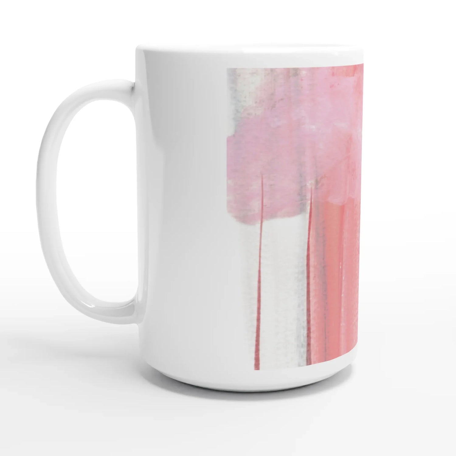 Mug en céramique blanche 44 cl Blush Cascade – Grand format, design et qualité durable - Laure Leprince - Artiste Peintre