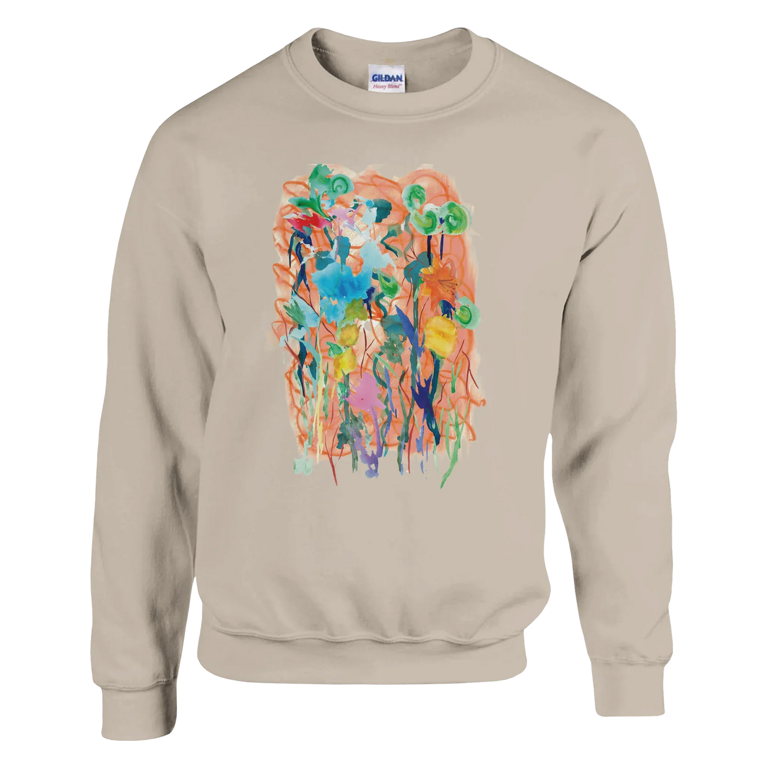 Sweatshirt Unisexe Classique Jardin Lumineux – Impression Artistique Multicolore | Premium Cotton Blend - Laure Leprince - Artiste Peintre