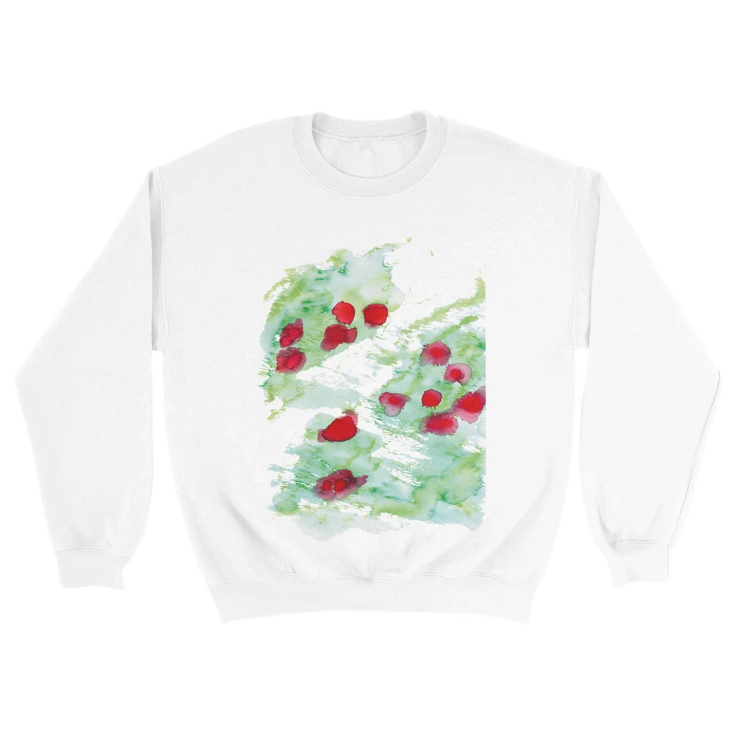 Sweatshirt Unisexe Classique Eclats rouges– Impression Artistique Multicolore | Premium Cotton Blend - Laure Leprince - Artiste Peintre