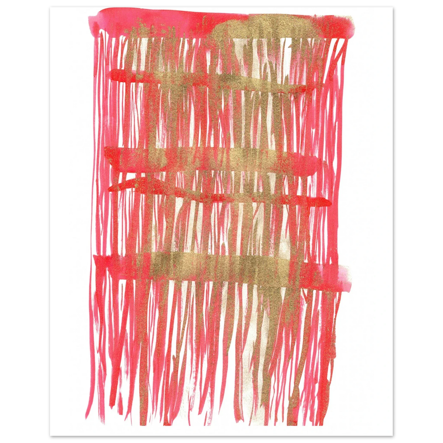 Affiche Premium Papier Mat – Red Waves Par l'Artiste Laure Leprince - Laure Leprince - Artiste Peintre