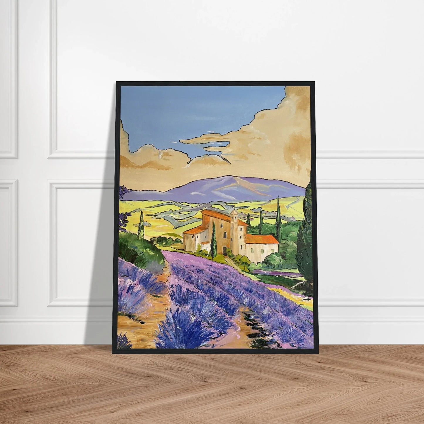 Affiche Encadrée Museum-Quality Matte Paper Aluminium Framed Mas en Provence - Laure Leprince - Artiste Peintre