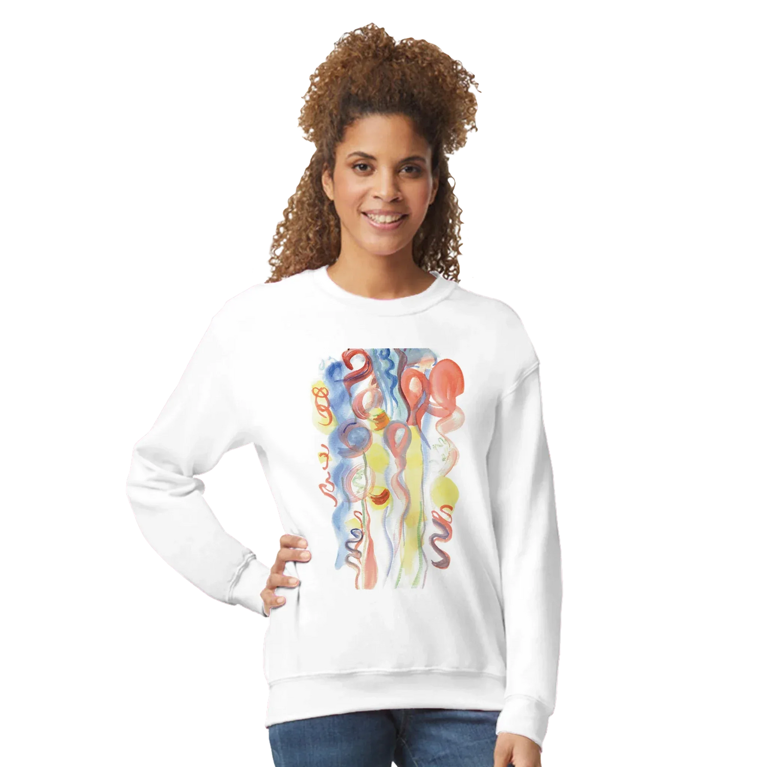 Sweatshirt Unisexe Classique Urban Parade – Impression Artistique Multicolore - Laure Leprince - Artiste Peintre