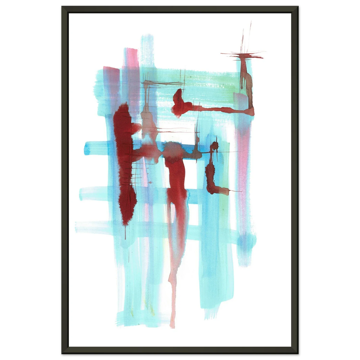Classic Semi-Glossy Paper Metal Framed Poste Structures Liquides - Laure Leprince - Artiste Peintre