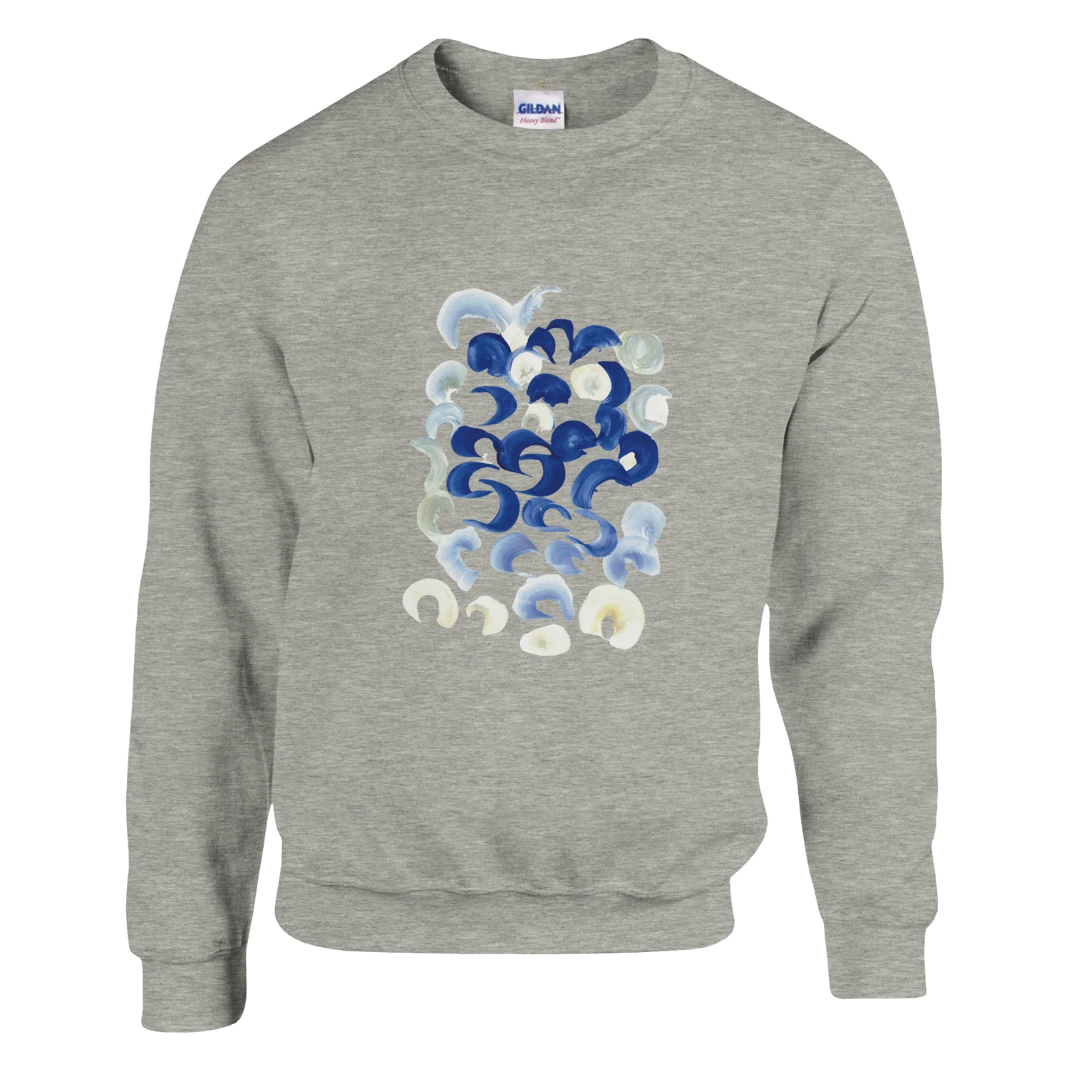 Sweatshirt Unisexe Classique Blue Swirls – Impression Artistique Multicolore - Laure Leprince - Artiste Peintre