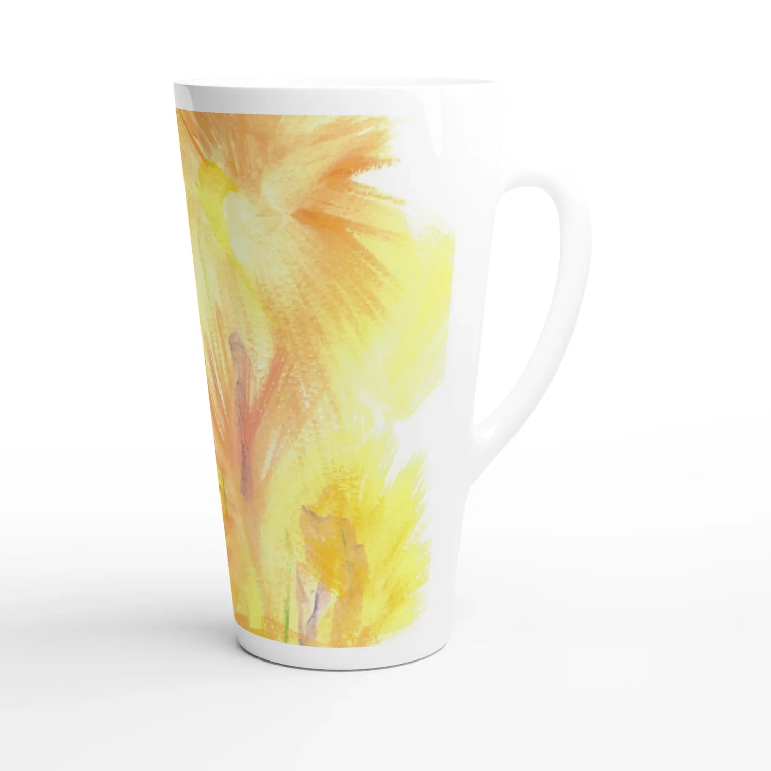 Mug à Latte en Céramique Blanche 500 ml Sun Whisper – Élégant, durable et brillant - Laure Leprince - Artiste Peintre