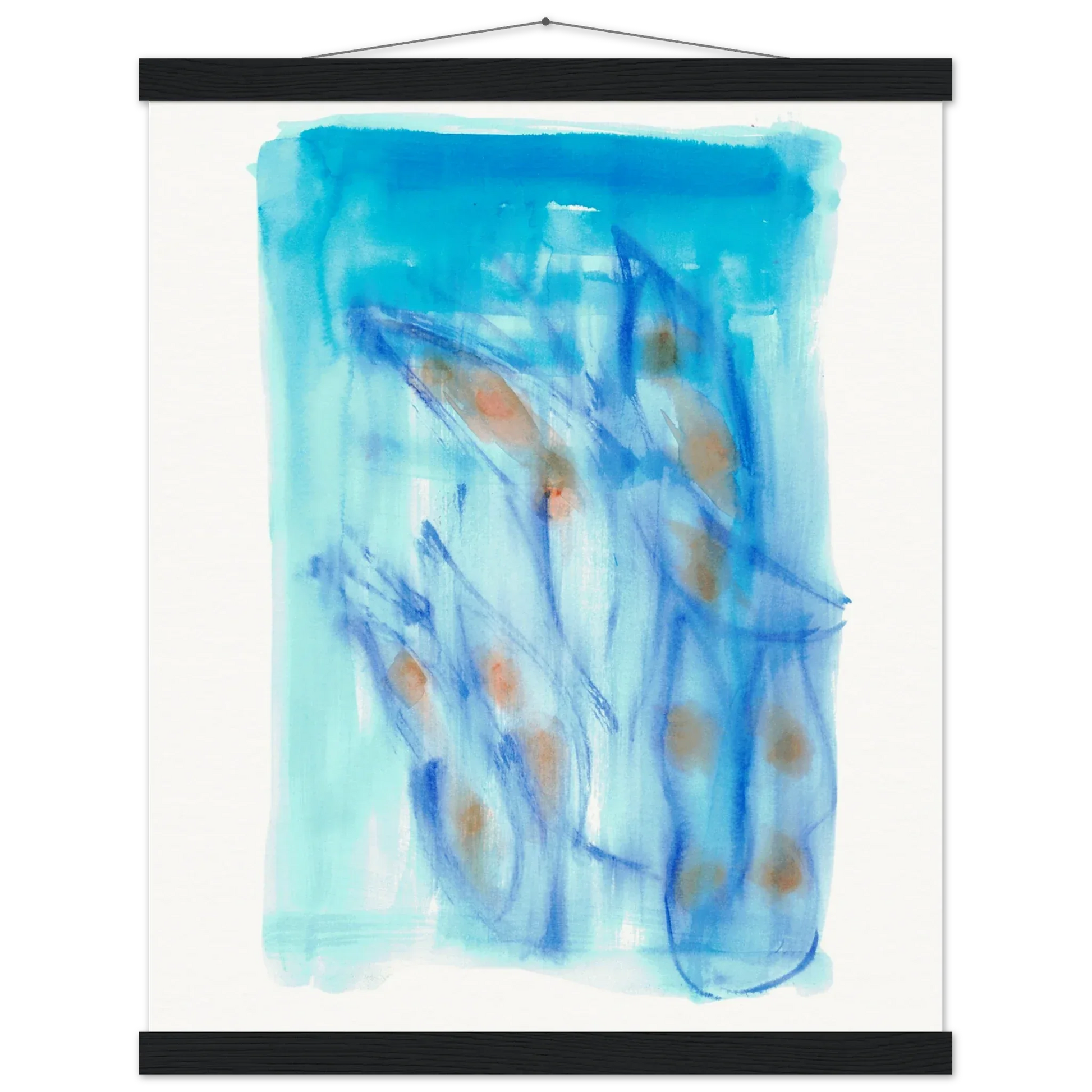 Museum-Quality Matte Paper Poster with Hanger Blue Sprouts - Laure Leprince - Artiste Peintre