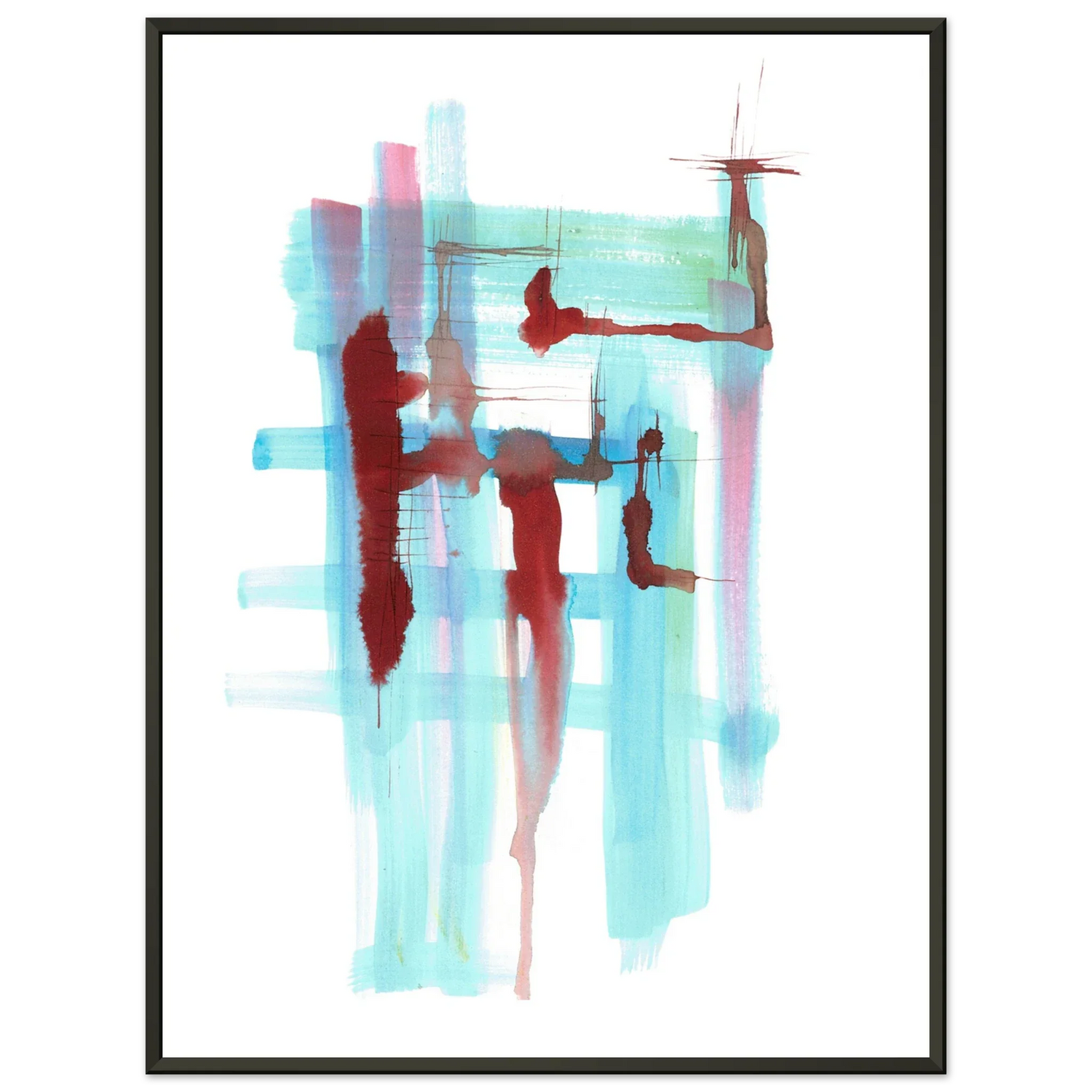 Classic Semi-Glossy Paper Metal Framed Poste Structures Liquides - Laure Leprince - Artiste Peintre