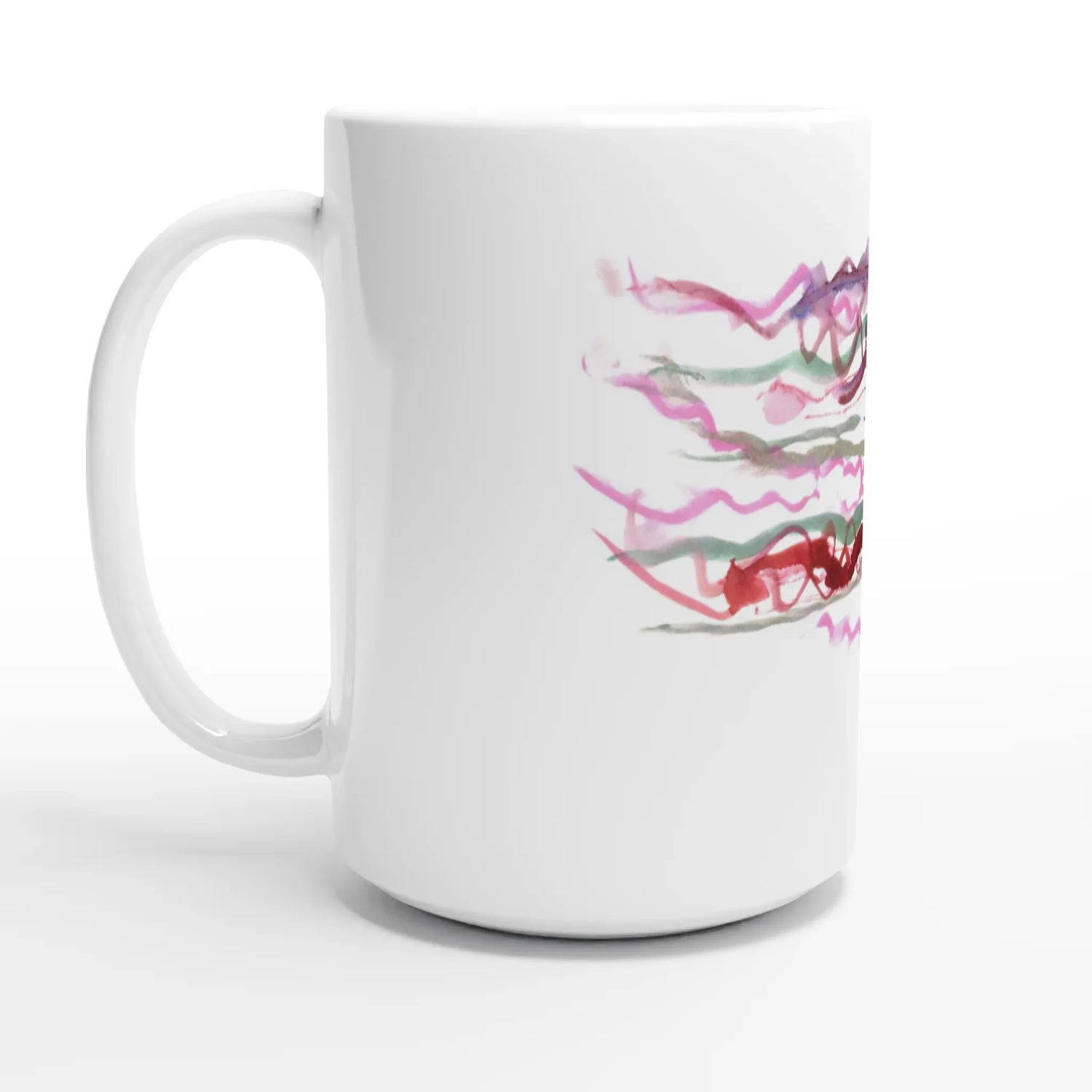 Mug en céramique blanche 44 cl Coral Dance – Grand format, design et qualité durable - Laure Leprince - Artiste Peintre