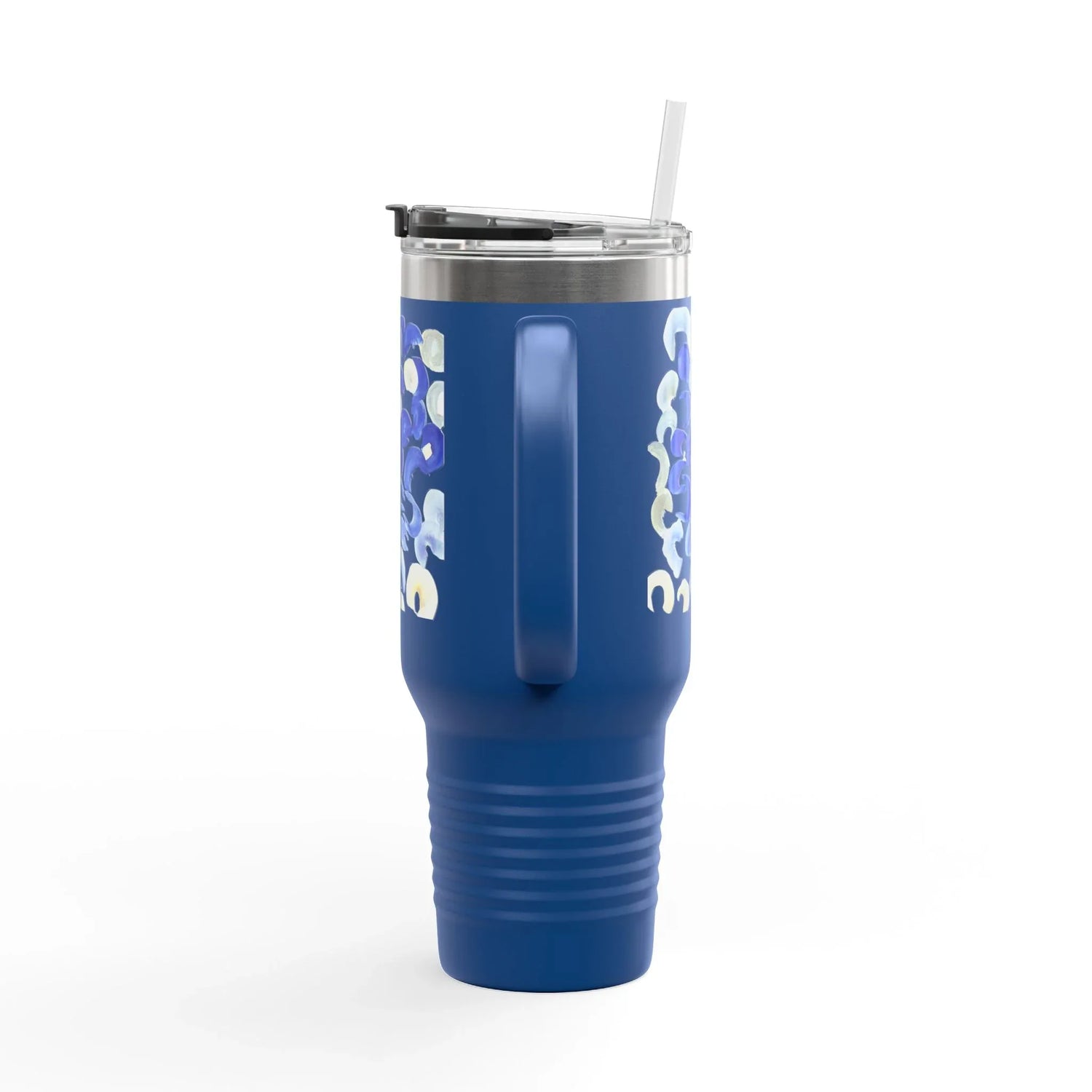 40oz Insulated Travel Mug – Blue Swirls Watercolor Design - Laure Leprince - Artiste Peintre