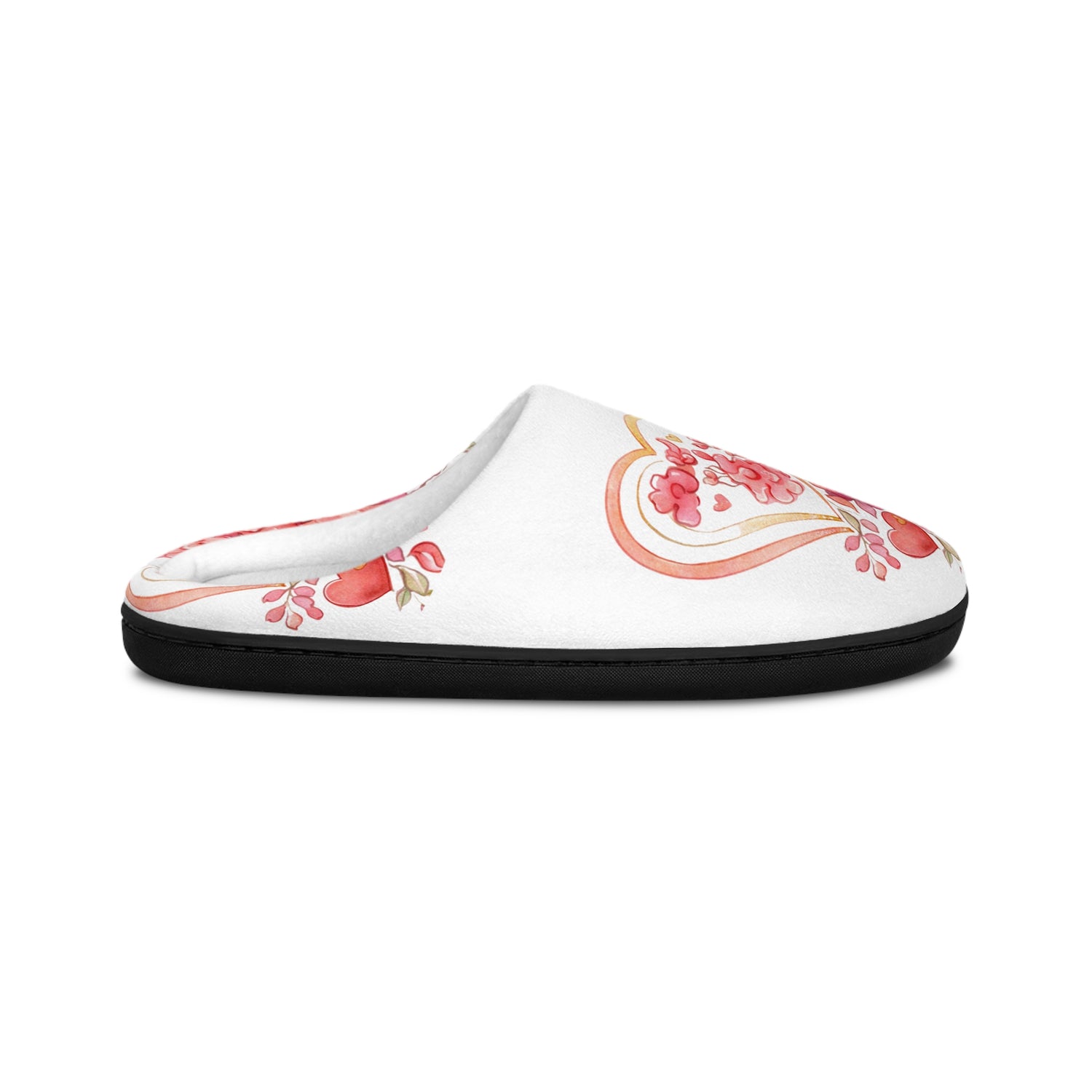 Pantoufles d'Intérieur Féminines Personnalisées Premium – Coeur et Fleur Confort Cocooning & Impression Intégrale