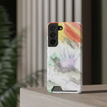 Samsung Phone Card Case Lavander Drift — Yellow Watercolor Flower Wallet - Laure Leprince - Artiste Peintre
