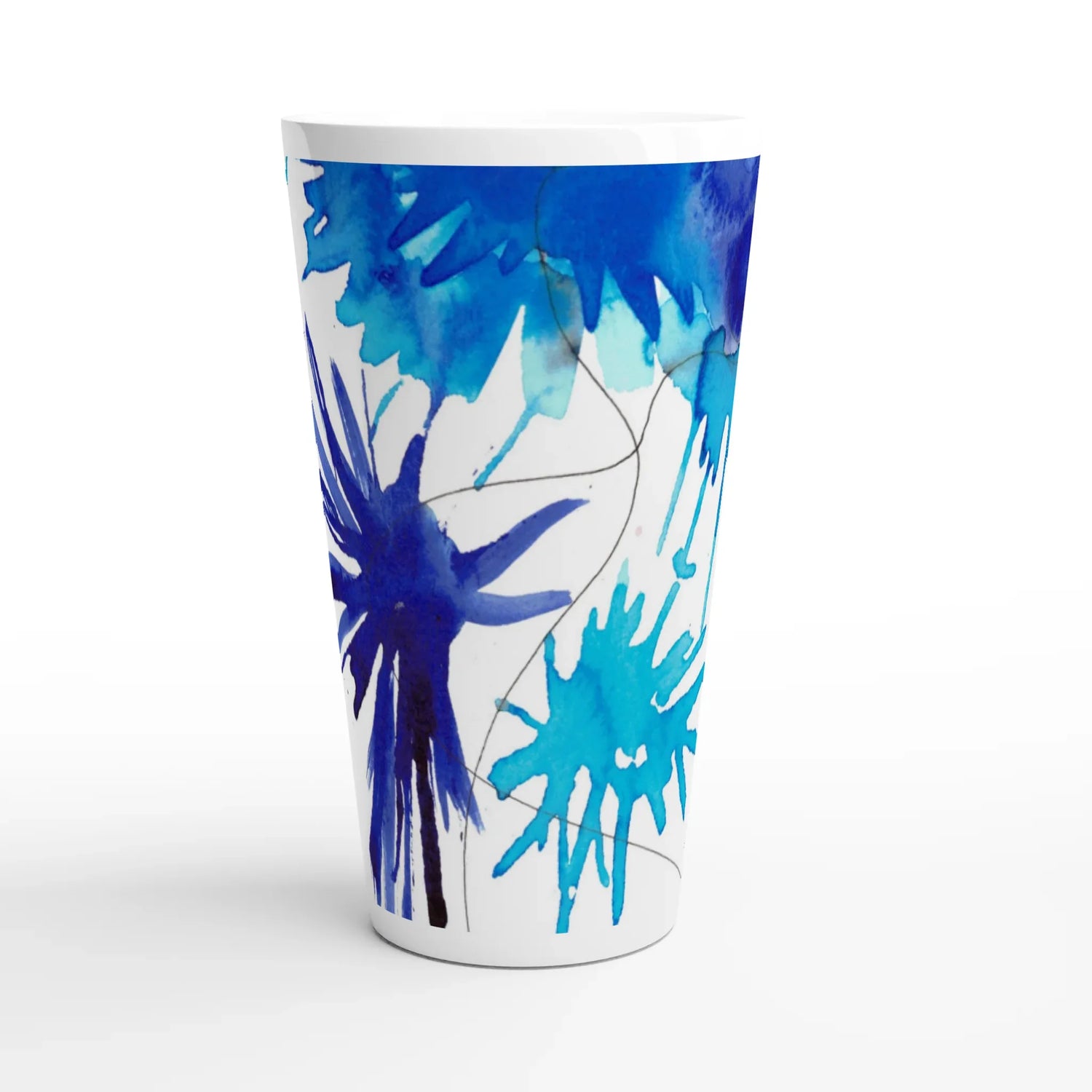 Mug à Latte en Céramique Blanche 500 ml boreales – Élégant, durable et brillant - Laure Leprince - Artiste Peintre