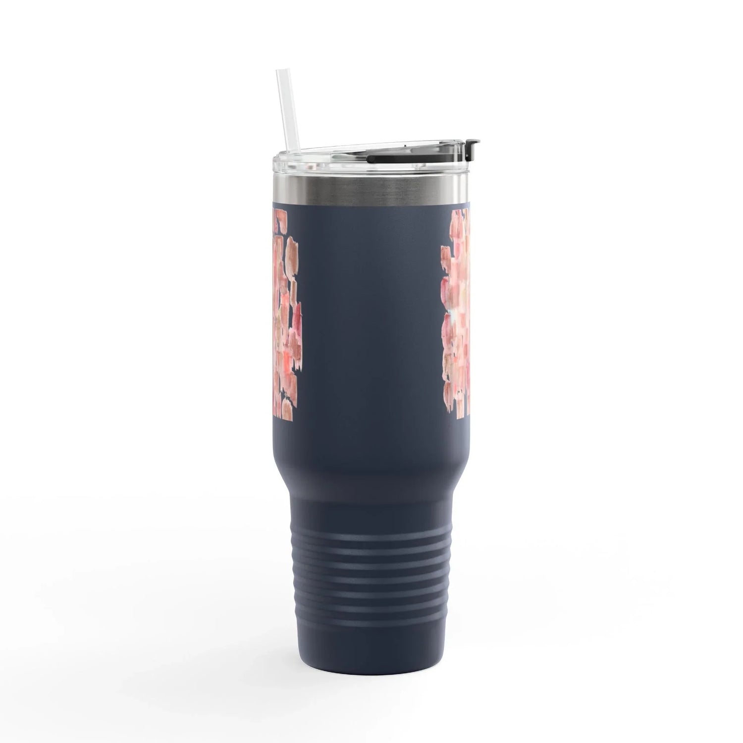 40oz Insulated Travel Mug – Terracotta Waves Watercolor Design - Laure Leprince - Artiste Peintre