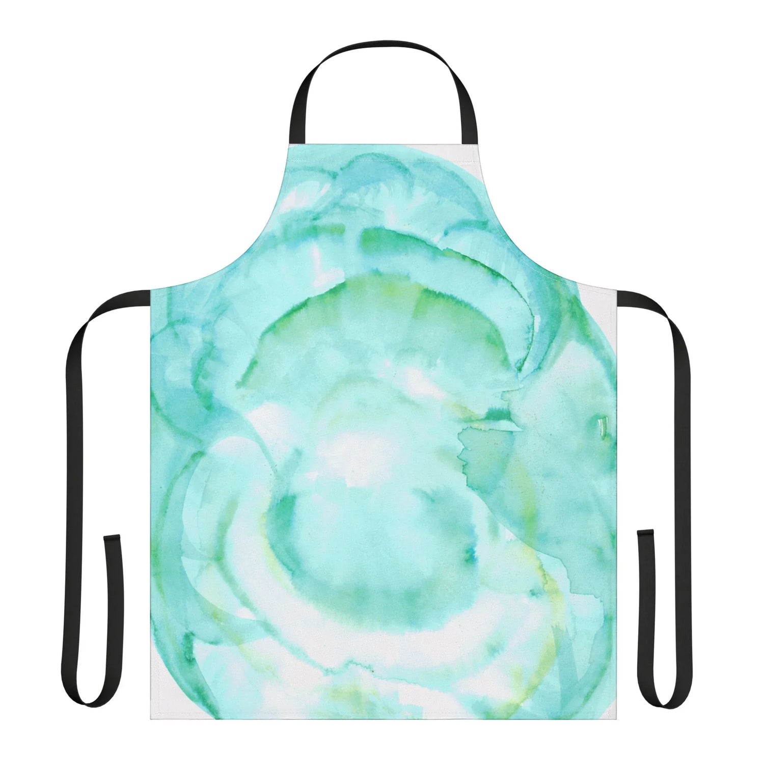 Abstract Apron Aqua Bloom – Artistic Kitchen Chef Gift - Laure Leprince - Artiste Peintre