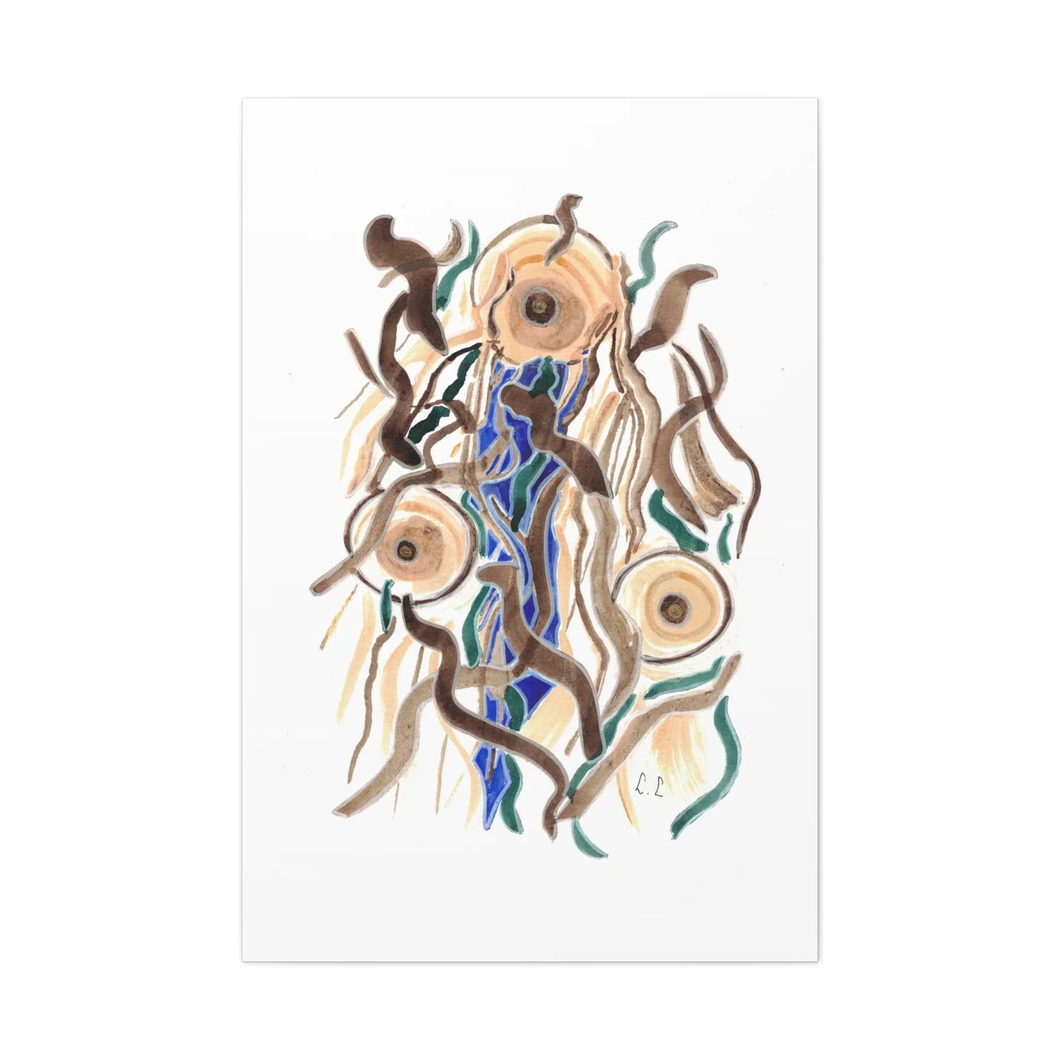 Abstract Cometes Brushstroke Canvas Print — Modern Coastal Wall Art - Laure Leprince - Artiste Peintre