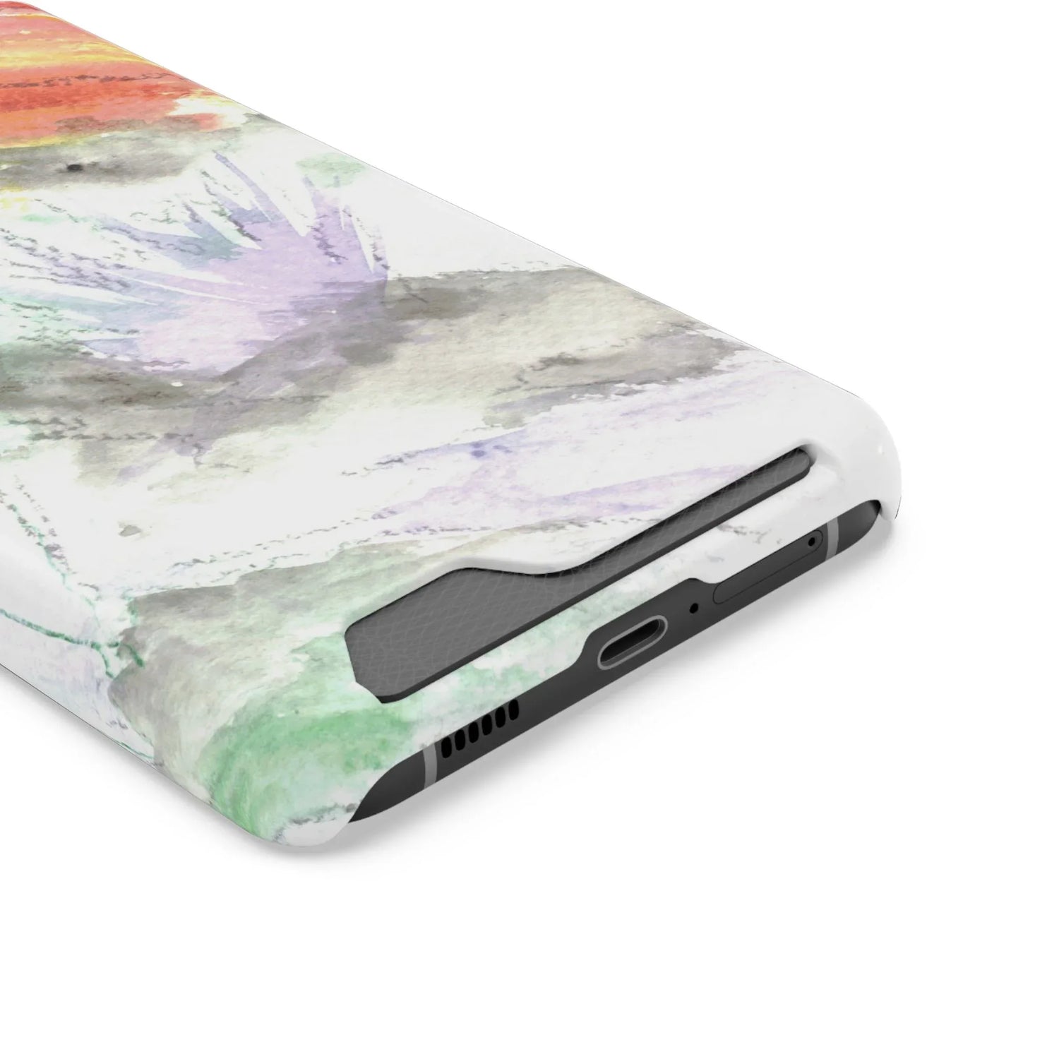 Samsung Phone Card Case Lavander Drift — Yellow Watercolor Flower Wallet - Laure Leprince - Artiste Peintre