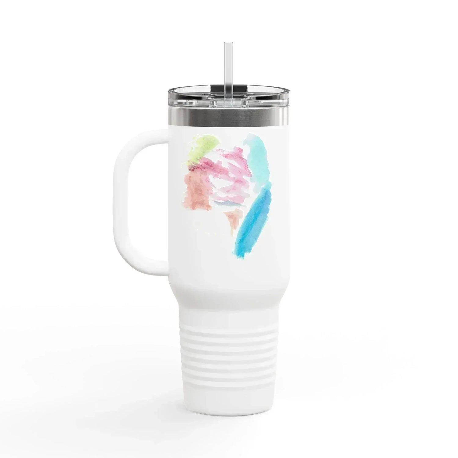 40oz Insulated Travel Mug – Aurora Pastel Watercolor Design - Laure Leprince - Artiste Peintre