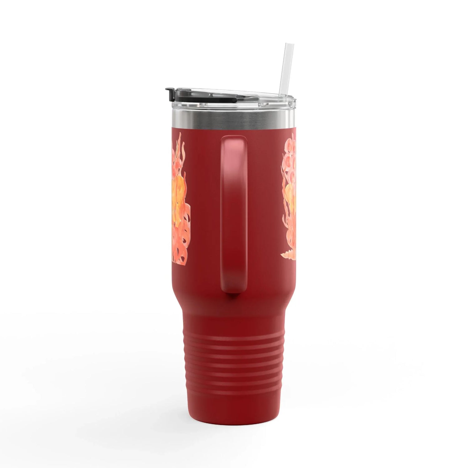 40oz Insulated Travel Mug – Sunrice Flora Watercolor Design - Laure Leprince - Artiste Peintre