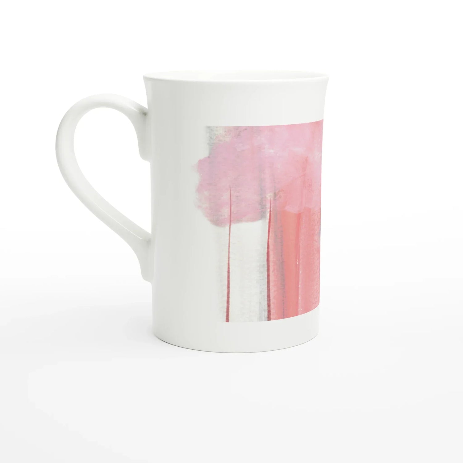 Mug en porcelaine blanche 30 cl Blush Cascade – Élégance et finesse intemporelle - Laure Leprince - Artiste Peintre