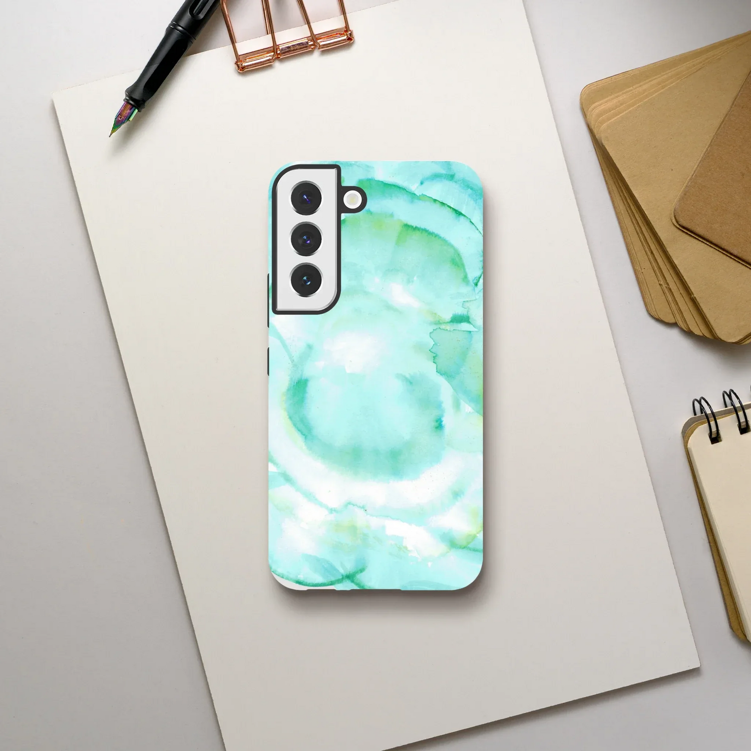 Premium Samsung Tough Case – Design Artistique Aqua Bloom - Laure Leprince - Artiste Peintre