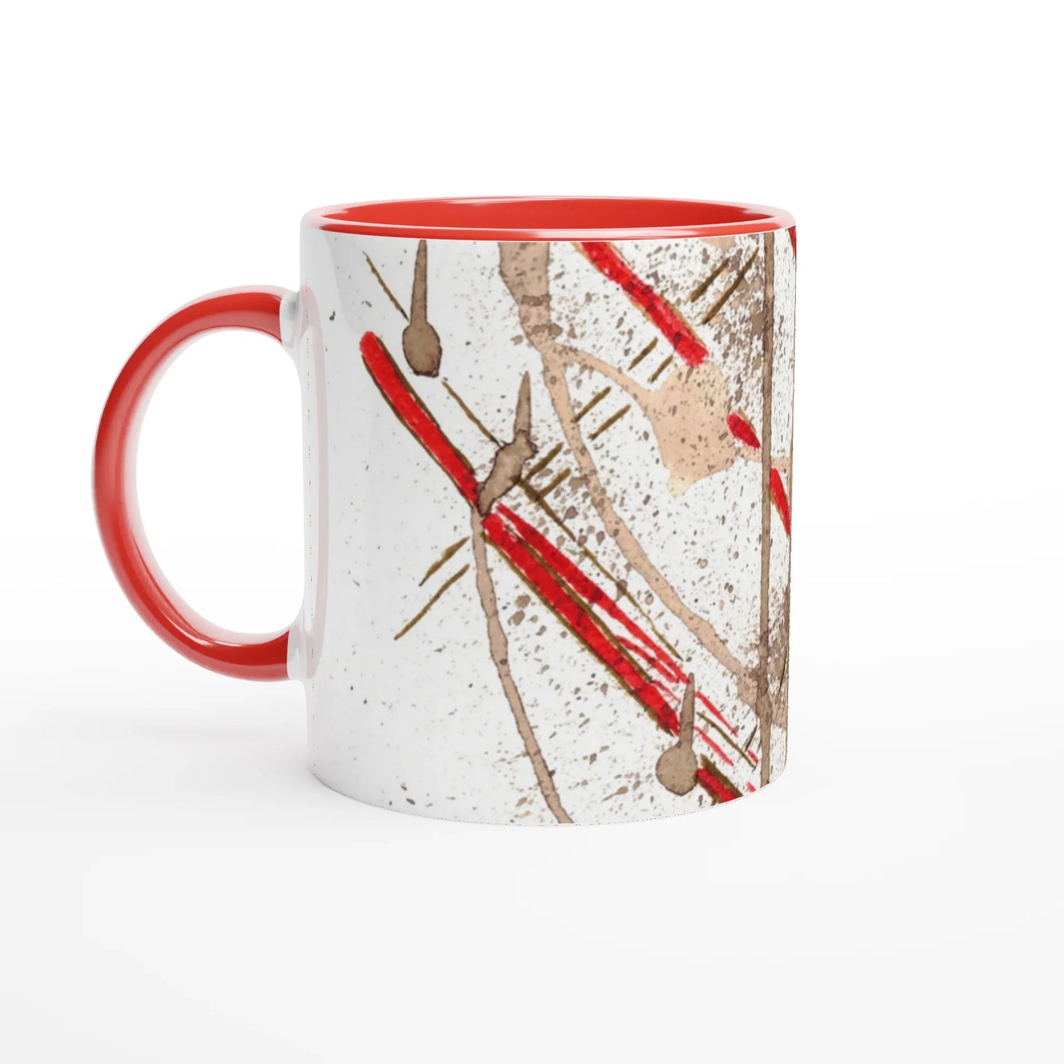 Mug en céramique blanche 325 ml avec intérieur coloré particules – Élégance et originalité au quotidien - Laure Leprince - Artiste Peintre