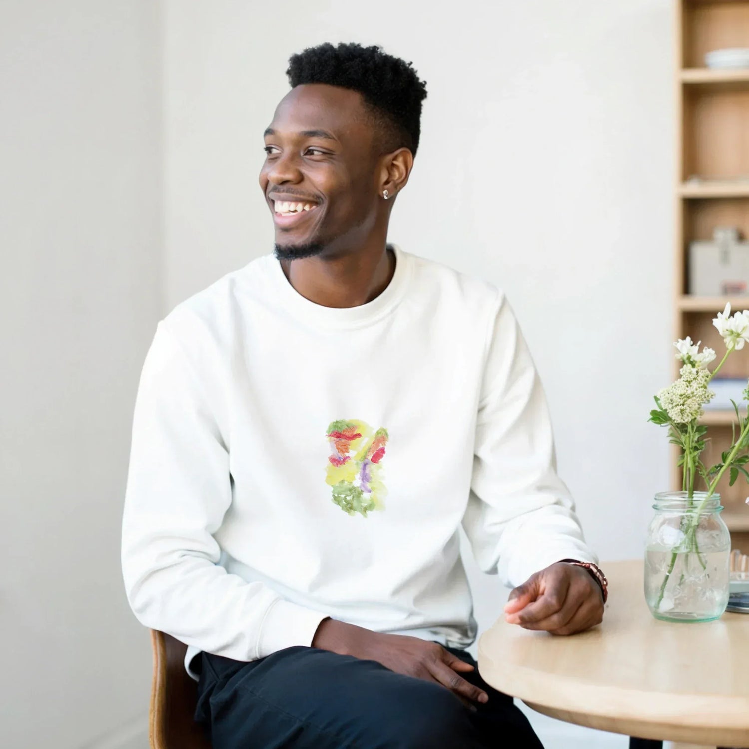 Sweatshirt Unisexe Classique Eclosion Chromatique – Impression Artistique Multicolore | Premium Cotton Blend - Laure Leprince - Artiste Peintre