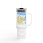 40oz Insulated Travel Mug – Blue Horizon Watercolor Design - Laure Leprince - Artiste Peintre