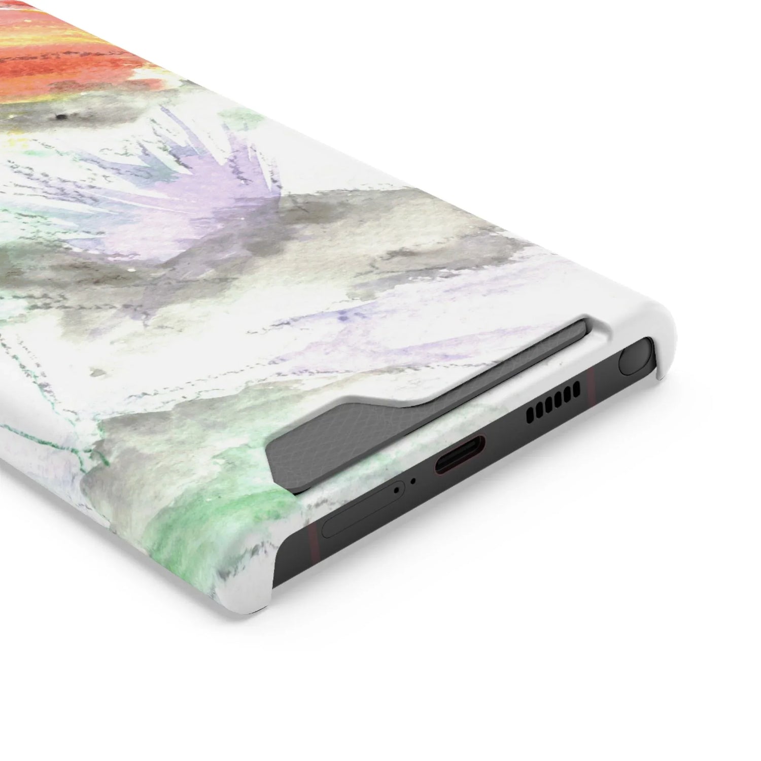 Samsung Phone Card Case Lavander Drift — Yellow Watercolor Flower Wallet - Laure Leprince - Artiste Peintre