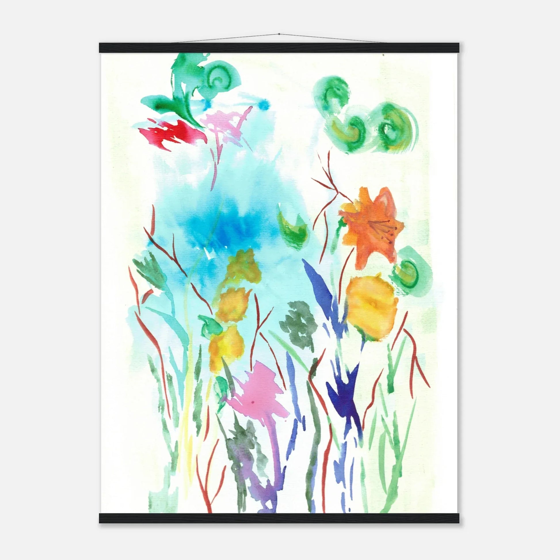 Affiche Classique sur Papier Mat avec Cintre en Bois bouquet – Élégance naturelle & polyvalence durable - Laure Leprince - Artiste Peintre