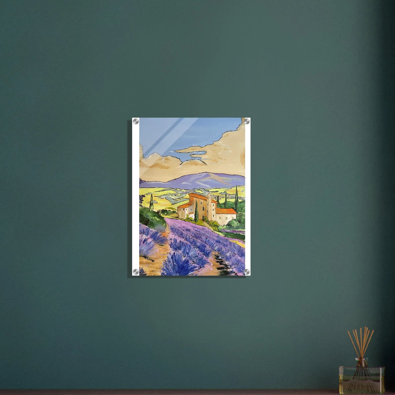 Impression sur acrylique brillante Mas en Provence | Art contemporain par Laure Leprince - Laure Leprince - Artiste Peintre