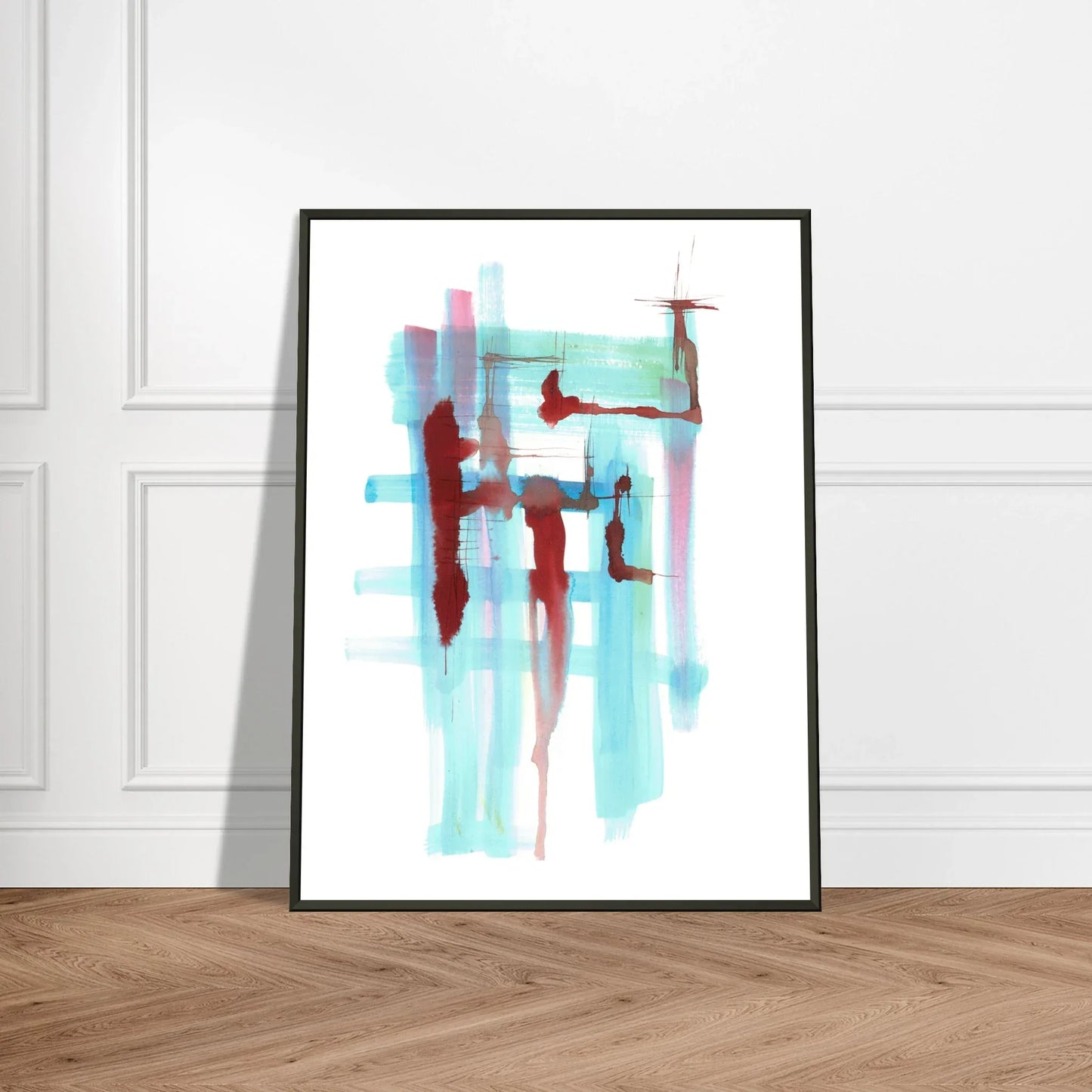 Classic Semi-Glossy Paper Metal Framed Poste Structures Liquides - Laure Leprince - Artiste Peintre