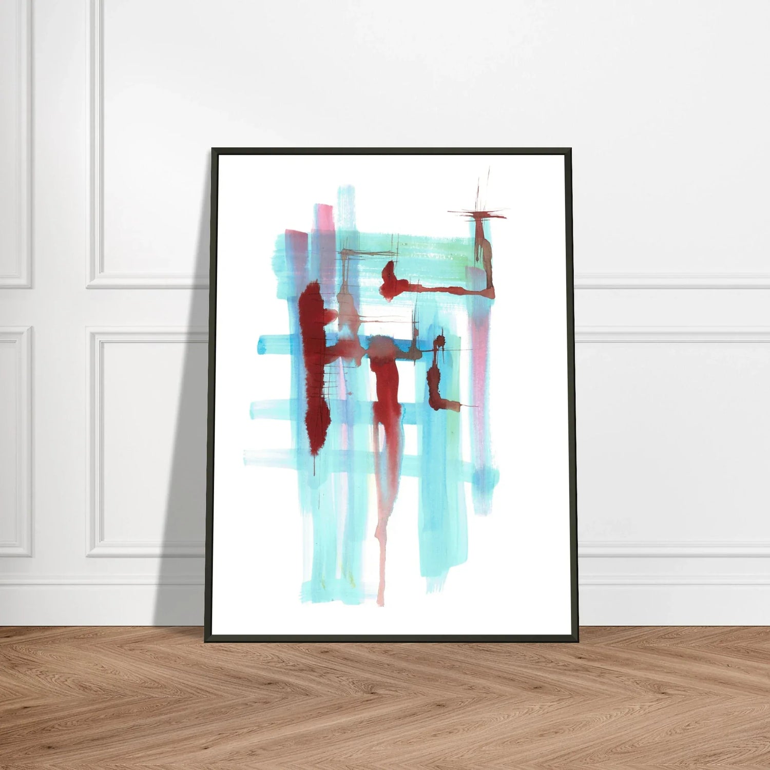 Classic Semi-Glossy Paper Metal Framed Poste Structures Liquides - Laure Leprince - Artiste Peintre