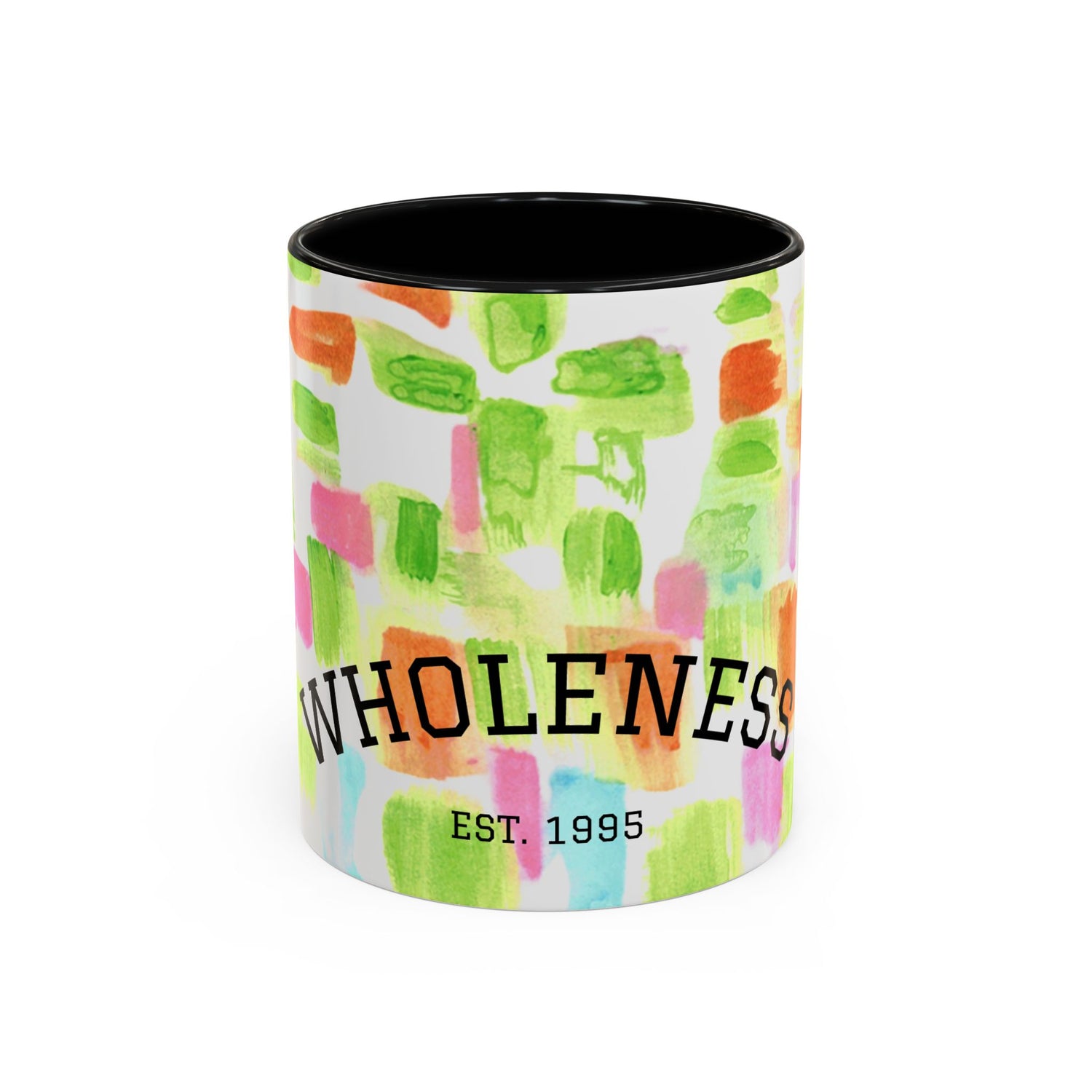 Abstract Drip Art Accent Coffee Mug — Pastel Mosaic Ceramic (11/15 oz)