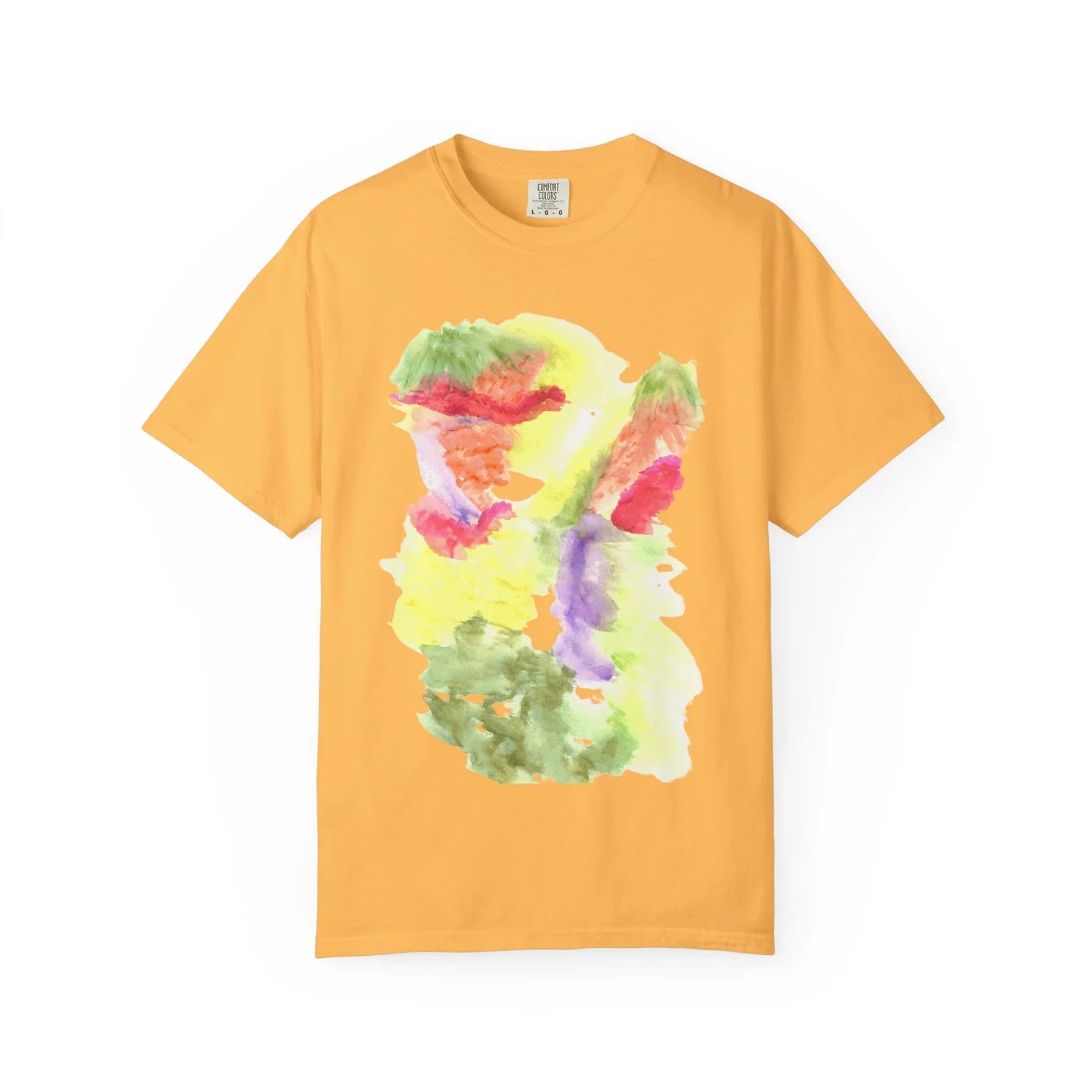Abstract Eclosion Chromatique T-Shirt — Bright Watercolor Square Art Tee - Laure Leprince - Artiste Peintre