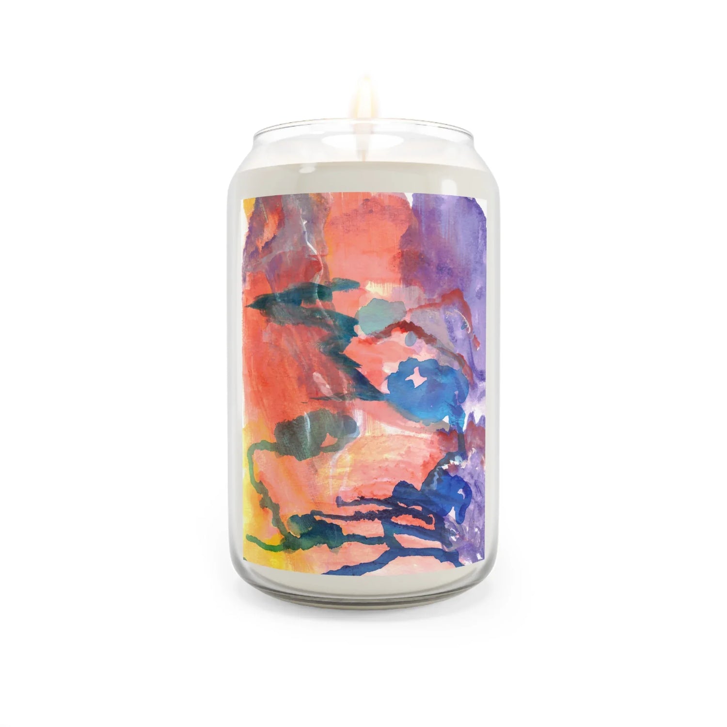 Holiday Brown Candle Soy Candle Neon mirage — 13.75oz Scented Christmas Centerpiece - Laure Leprince - Artiste Peintre