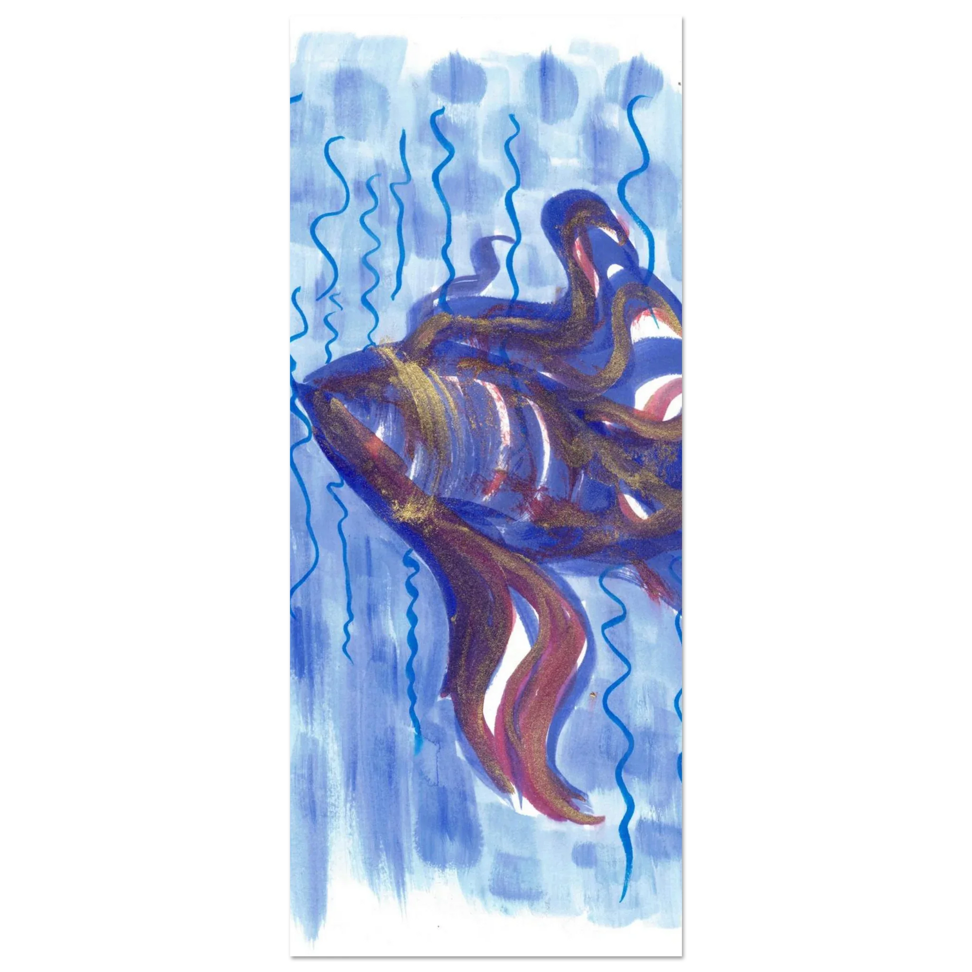 Affiche Abstract Ocean Depths Bleu Or - Poster Art Mural Premium Laure Leprince - Laure Leprince - Artiste Peintre