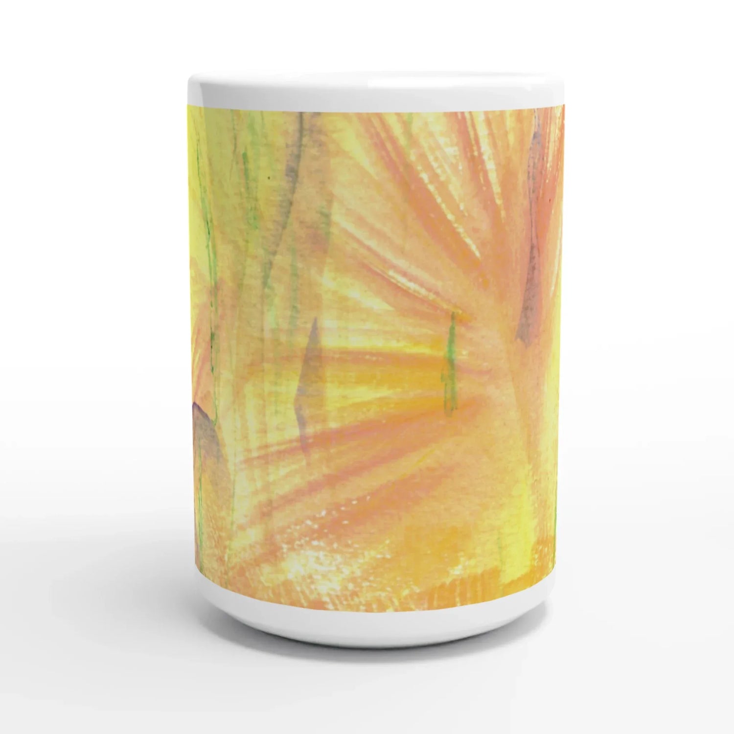 Mug en céramique blanche 44 Sun Whisper – Grand format, design et qualité durable - Laure Leprince - Artiste Peintre