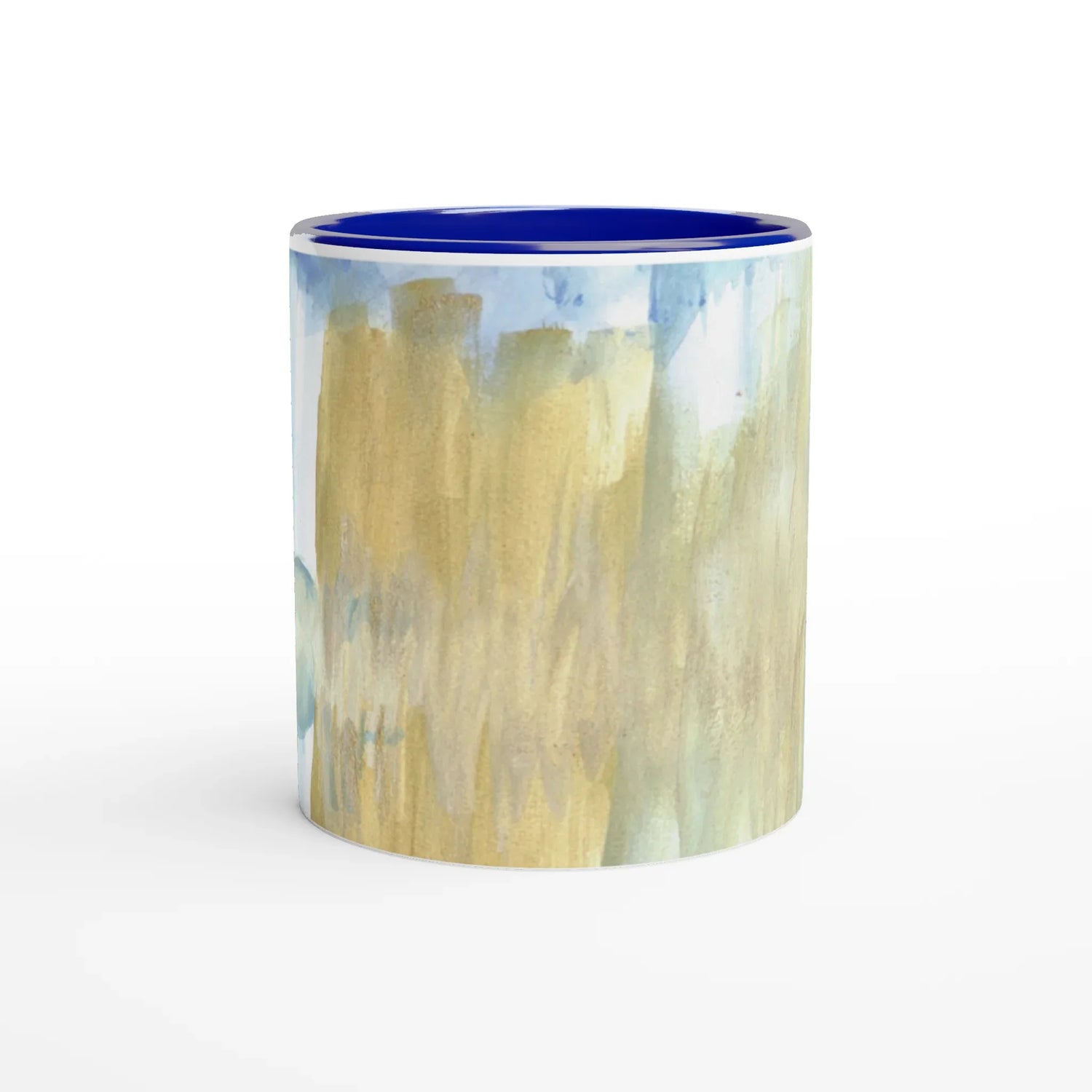 Mug 11oz - 325 ml - Ceramic Mug with Color Inside Blue Horizon - Laure Leprince - Artiste Peintre