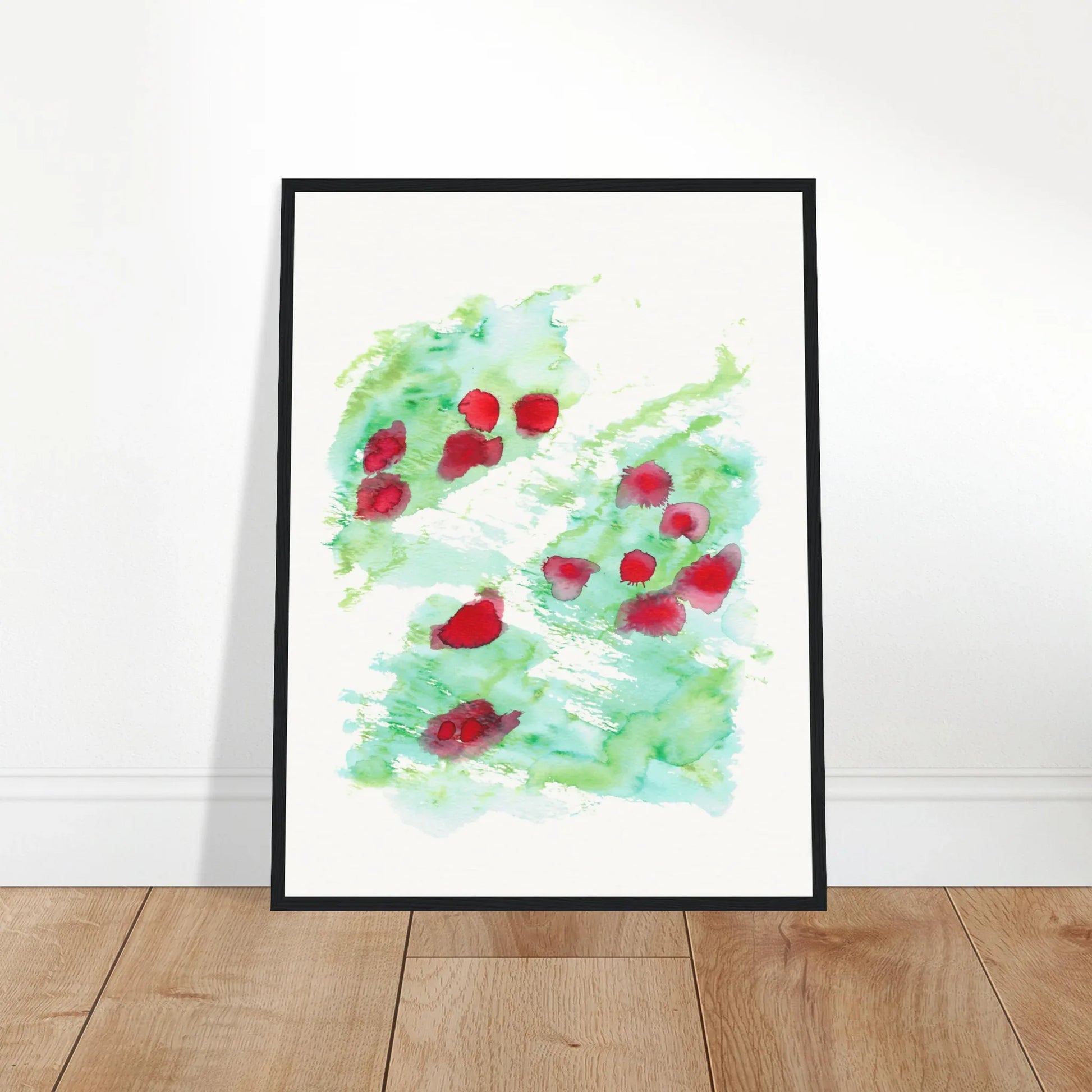 Affiche Encadrée Museum-Quality Matte Paper Aluminium Framed Eclats rouges - Laure Leprince - Artiste Peintre